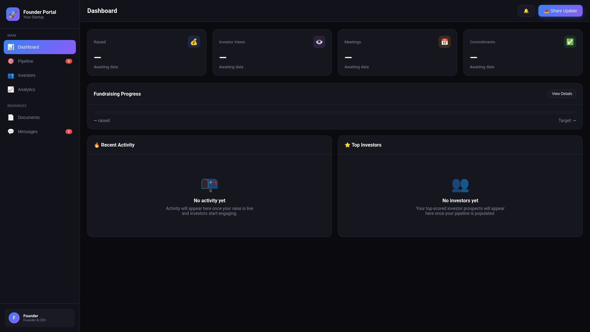 website screenshot of https://founder-portal-template.pages.dev/