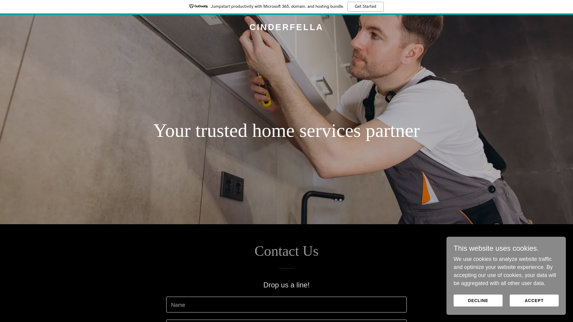 website screenshot of https://cinder-fella.co.uk/