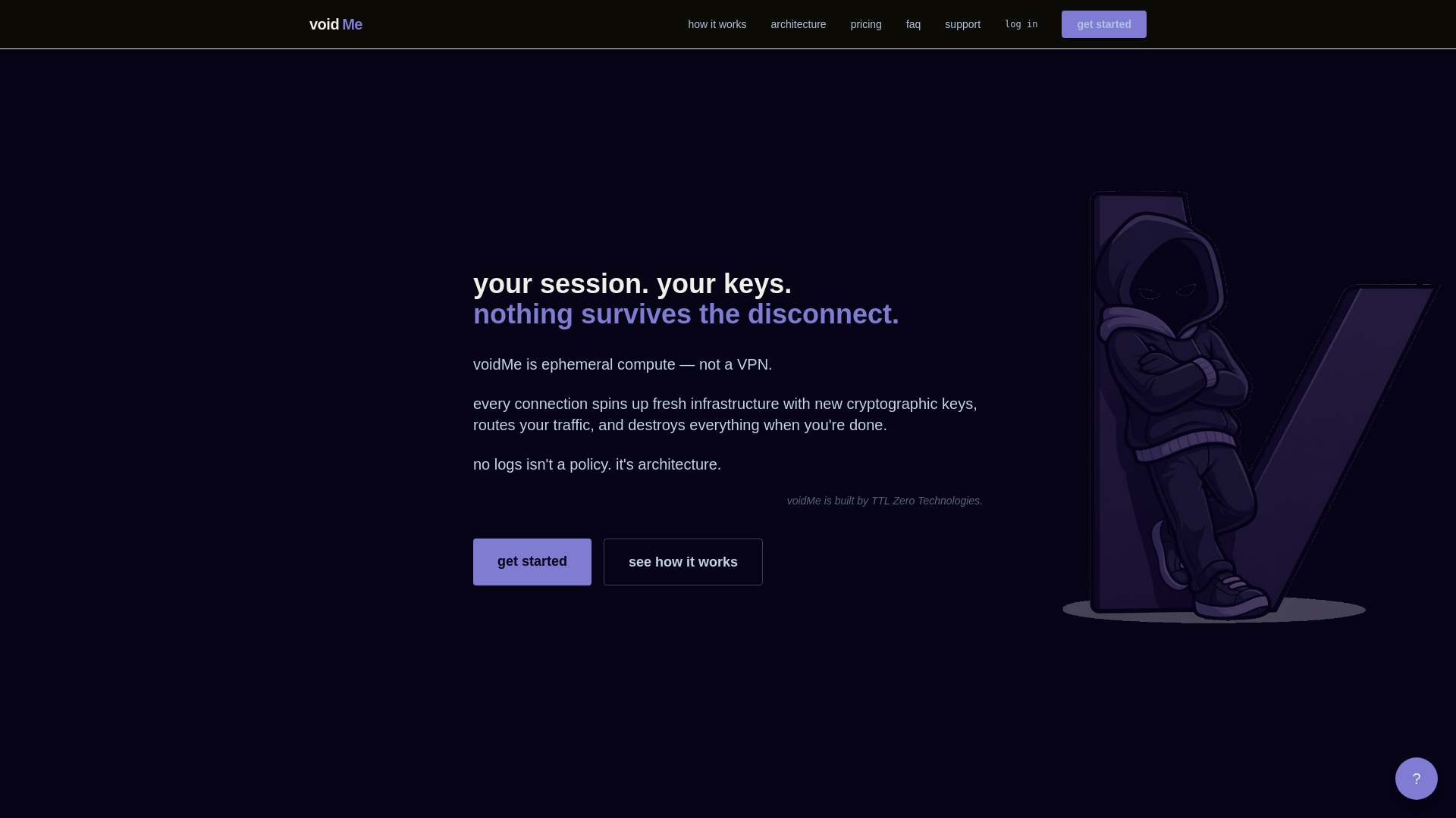 website screenshot of https://voidme-landiung-ui.pages.dev/