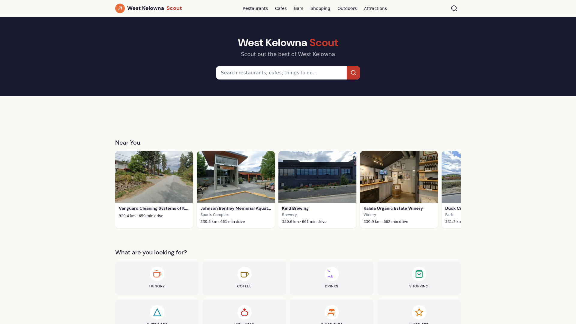 website screenshot of https://westkelownascout.ca/