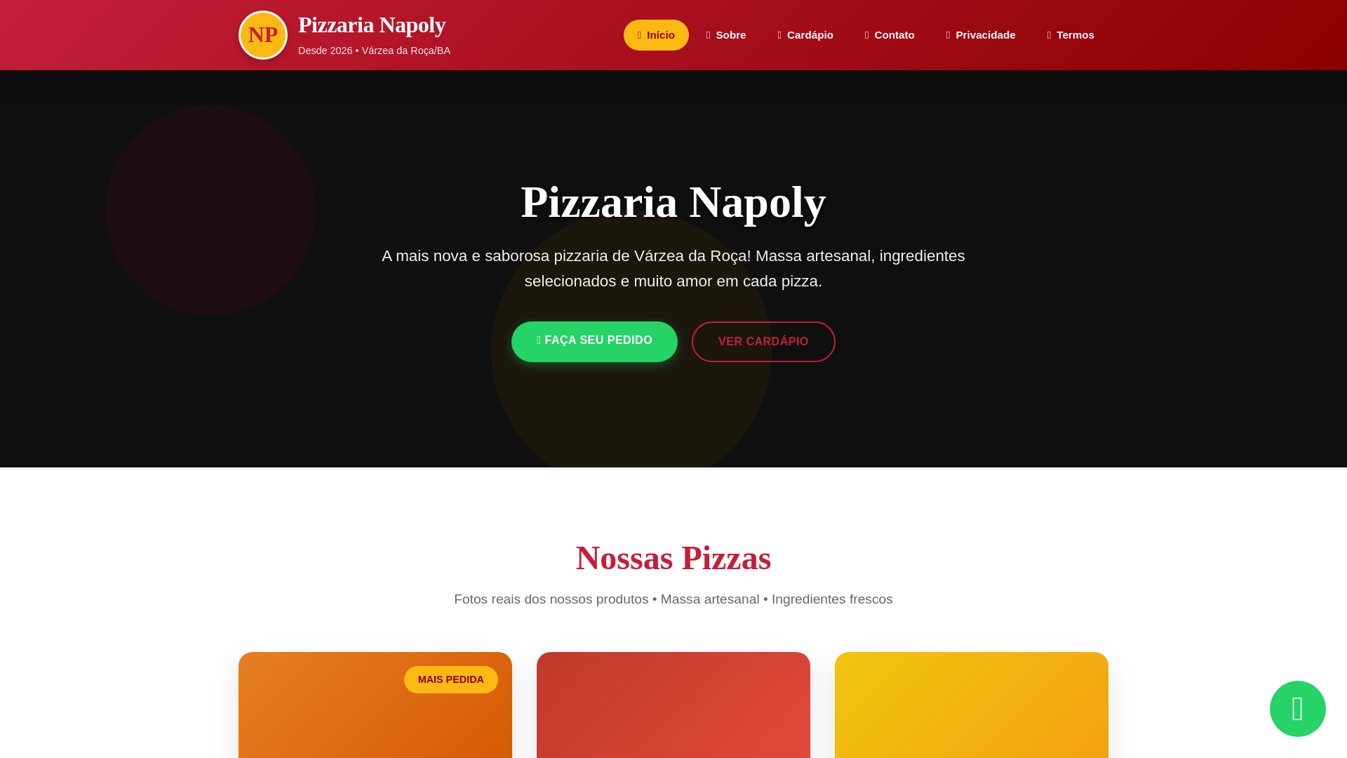 website screenshot of https://fornotradicional.shop/