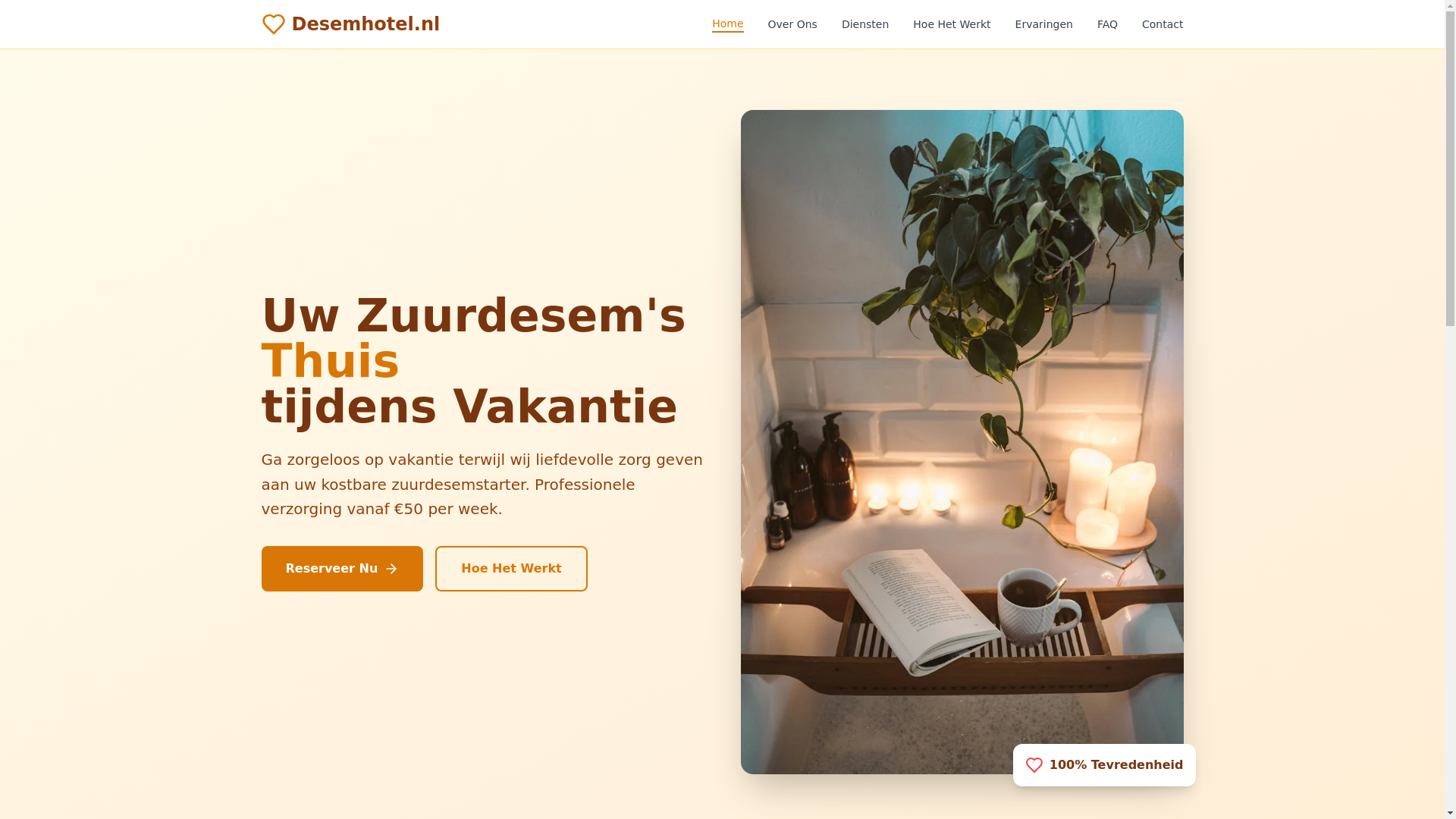 website screenshot of https://desemhotel.nl/
