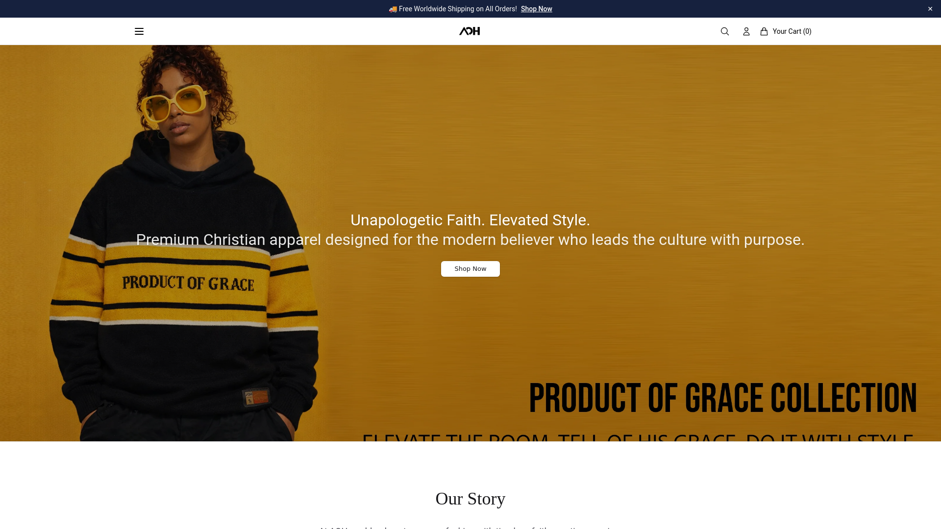 website screenshot of https://artofhomagestyle.shop/