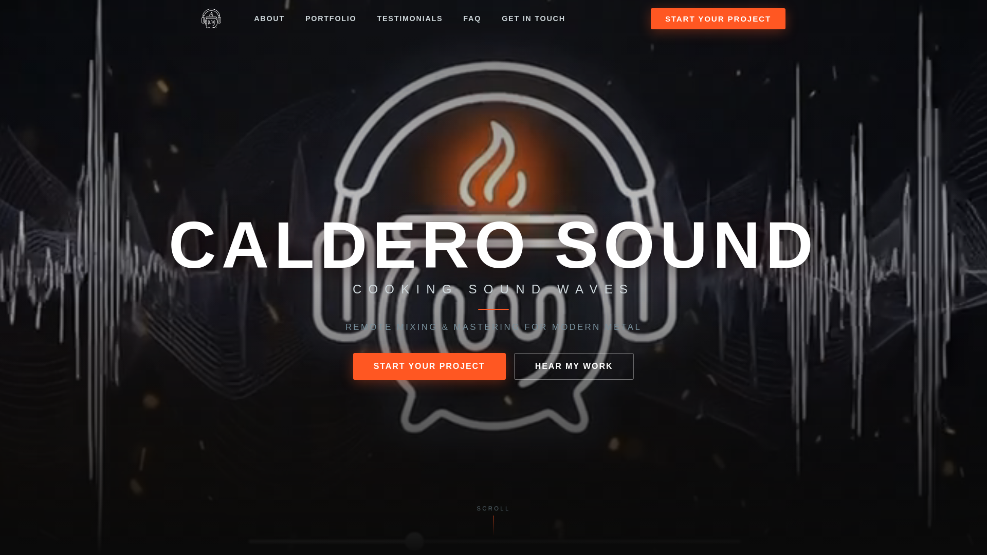 website screenshot of https://calderosound.com/