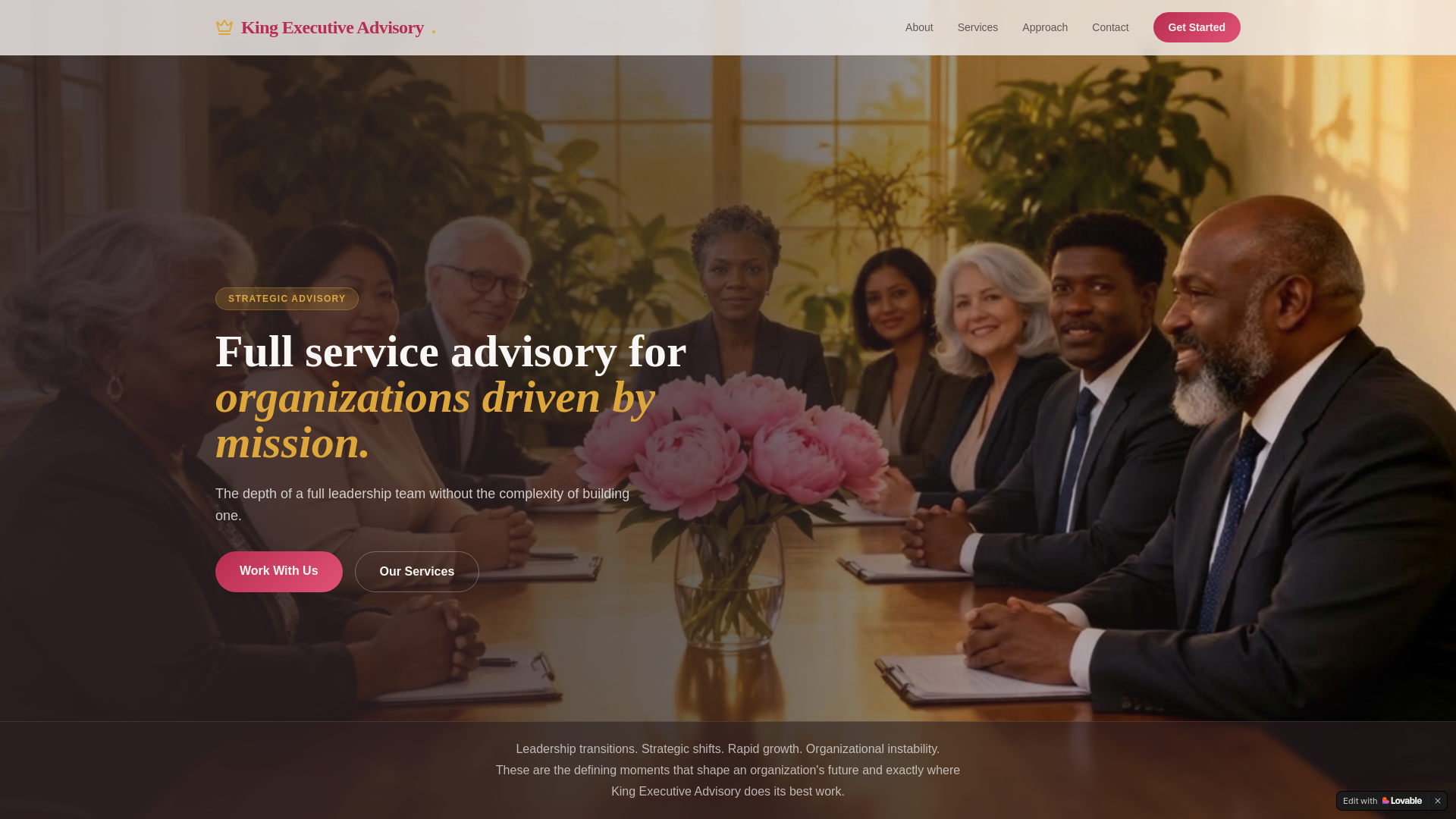 website screenshot of https://kingexecutiveadvisory.com/