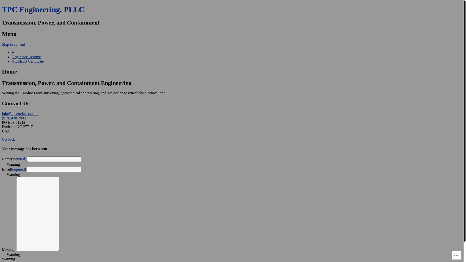 website screenshot of https://tpcengineers.org/