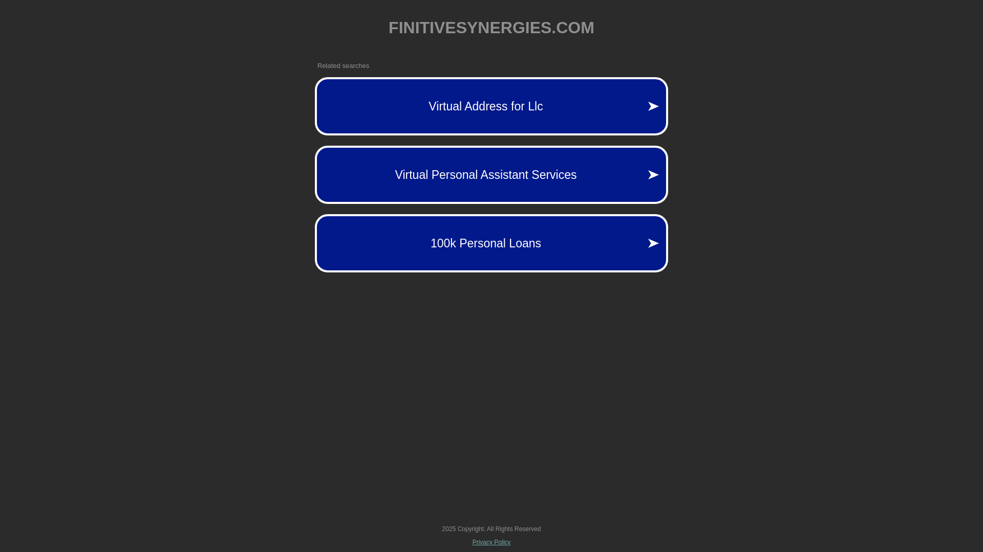website screenshot of https://finitivesynergies.com/
