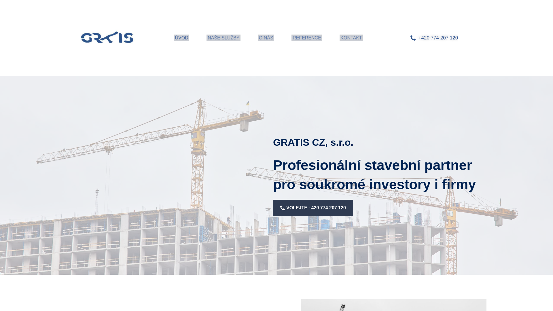 website screenshot of https://gratisgroup.cz/
