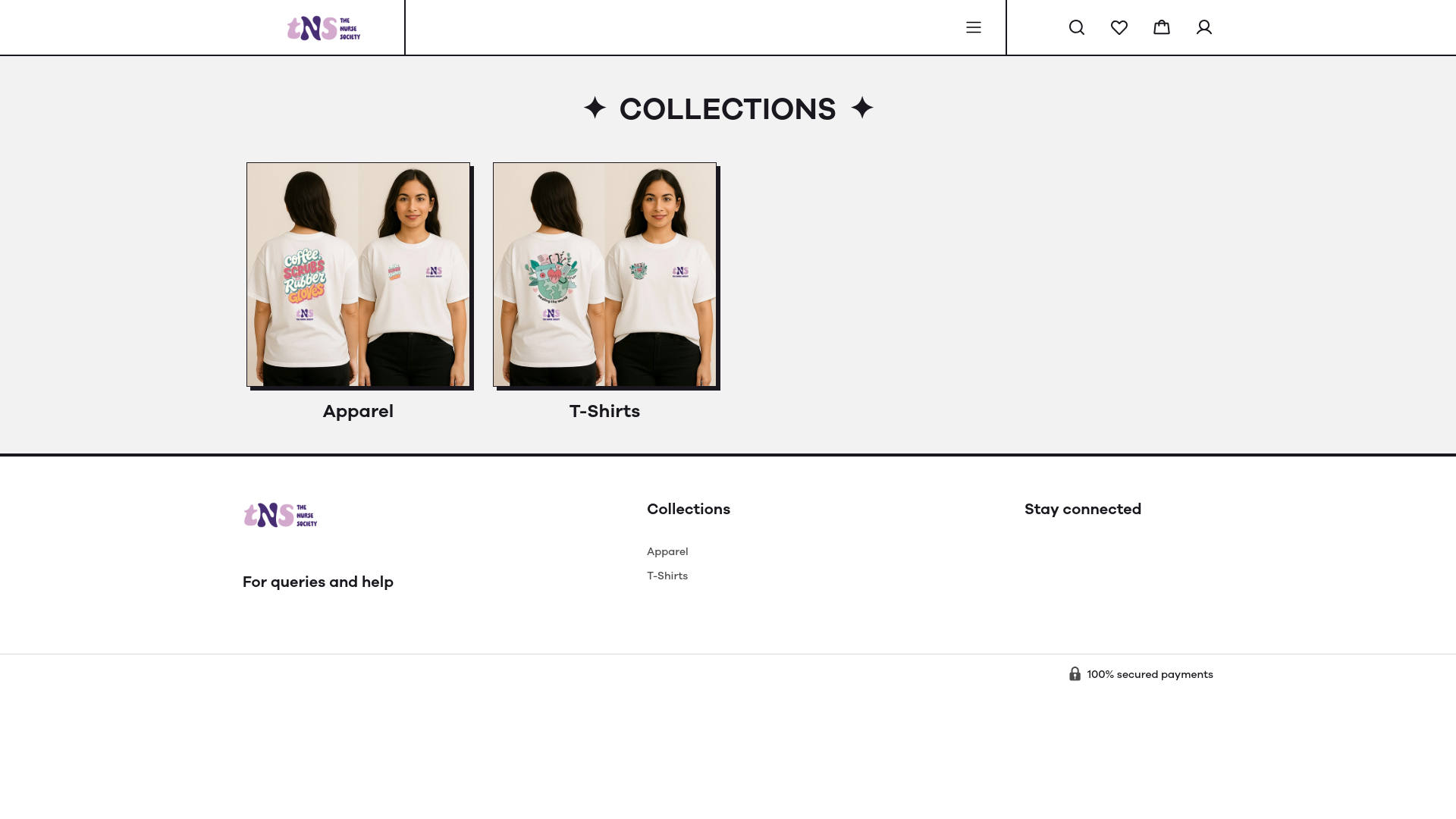 website screenshot of https://thenursesociety.com/