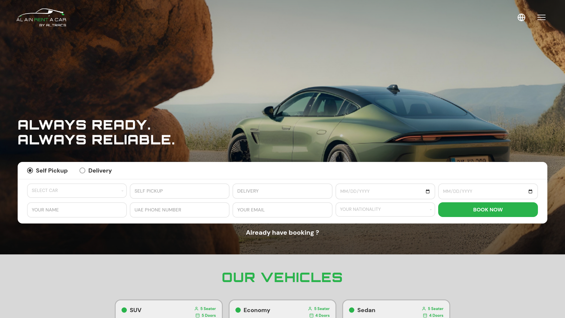 website screenshot of https://alainrentacar.pages.dev/