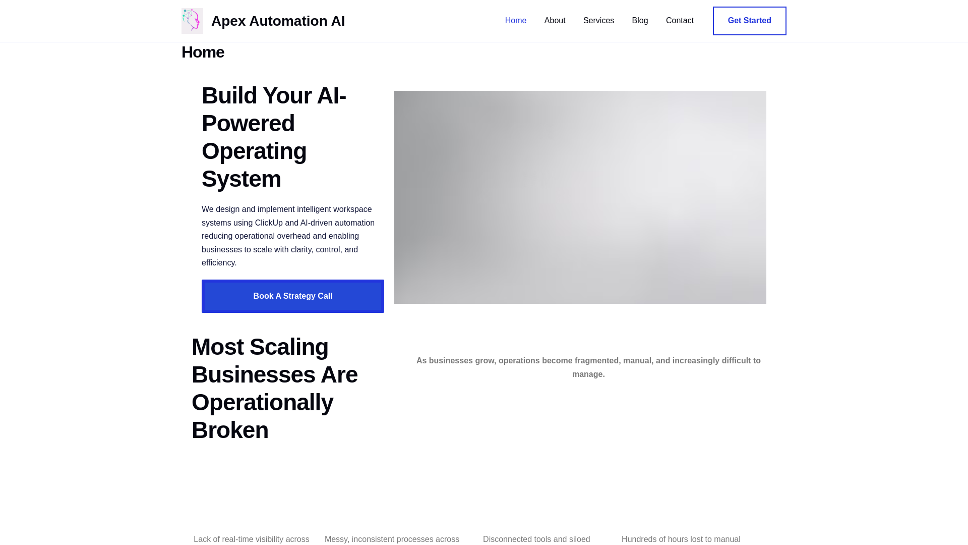 website screenshot of https://apexautomationai.co.uk/