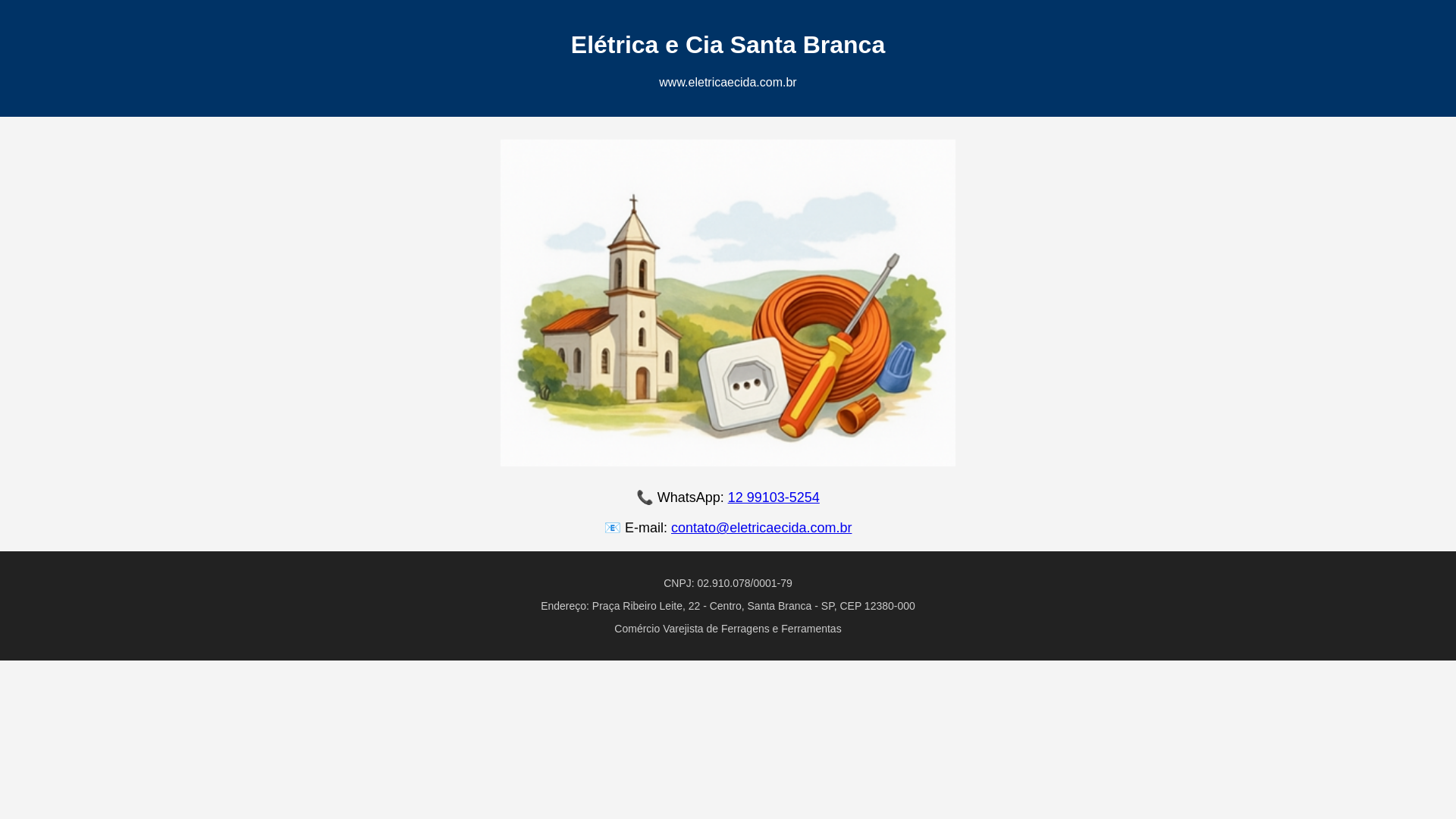 website screenshot of https://eletricaecida.com.br/