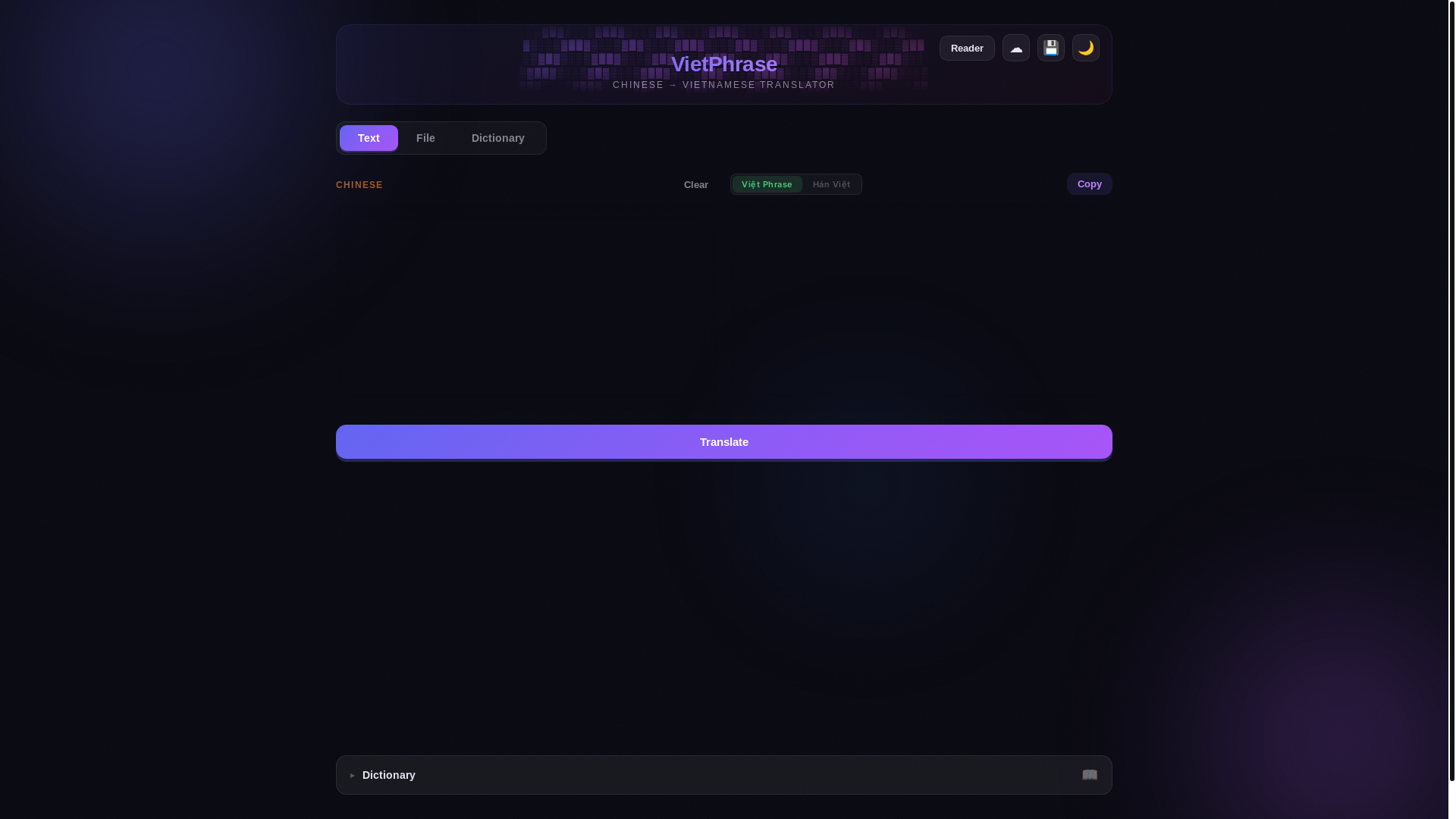 website screenshot of https://vietphrase.pages.dev/
