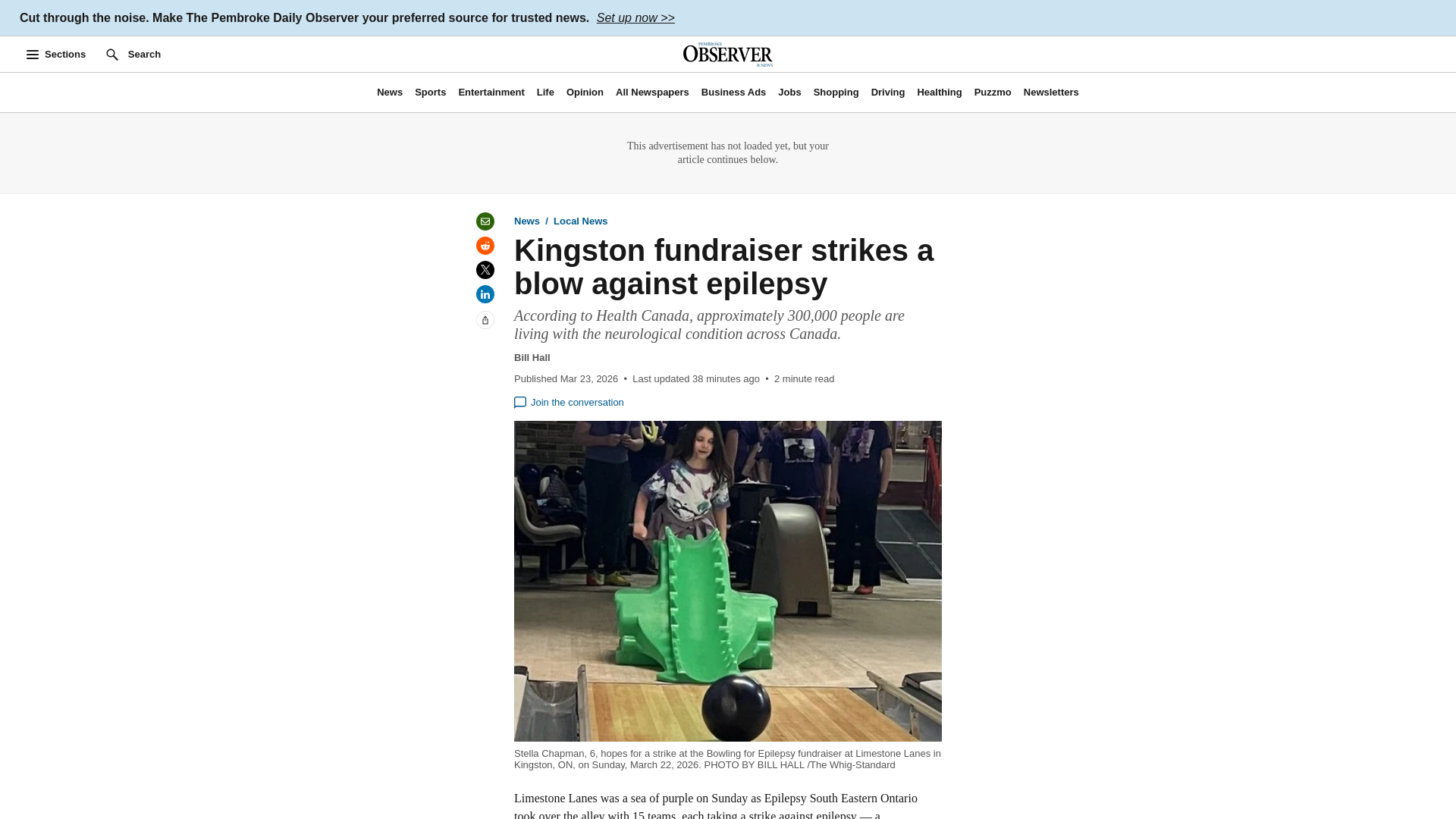 website screenshot of https://www.pembrokeobserver.com/news/kingston-fundraiser-strikes-a-blow-against-epilepsy