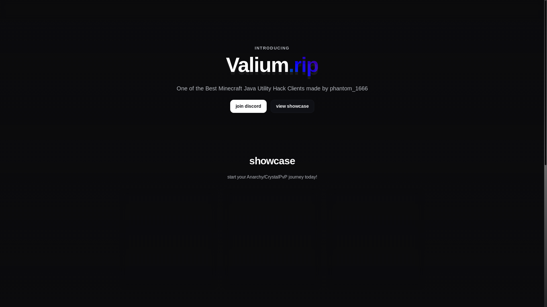 website screenshot of https://valium-client.pages.dev/