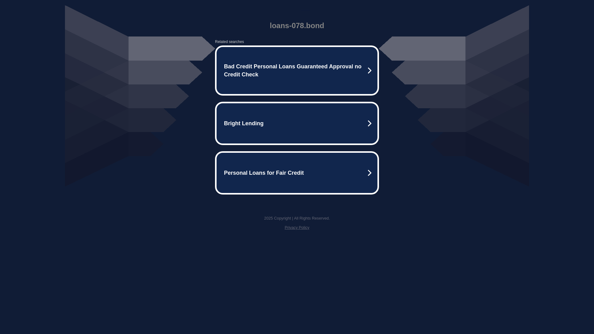 website screenshot of https://loans-078.bond/