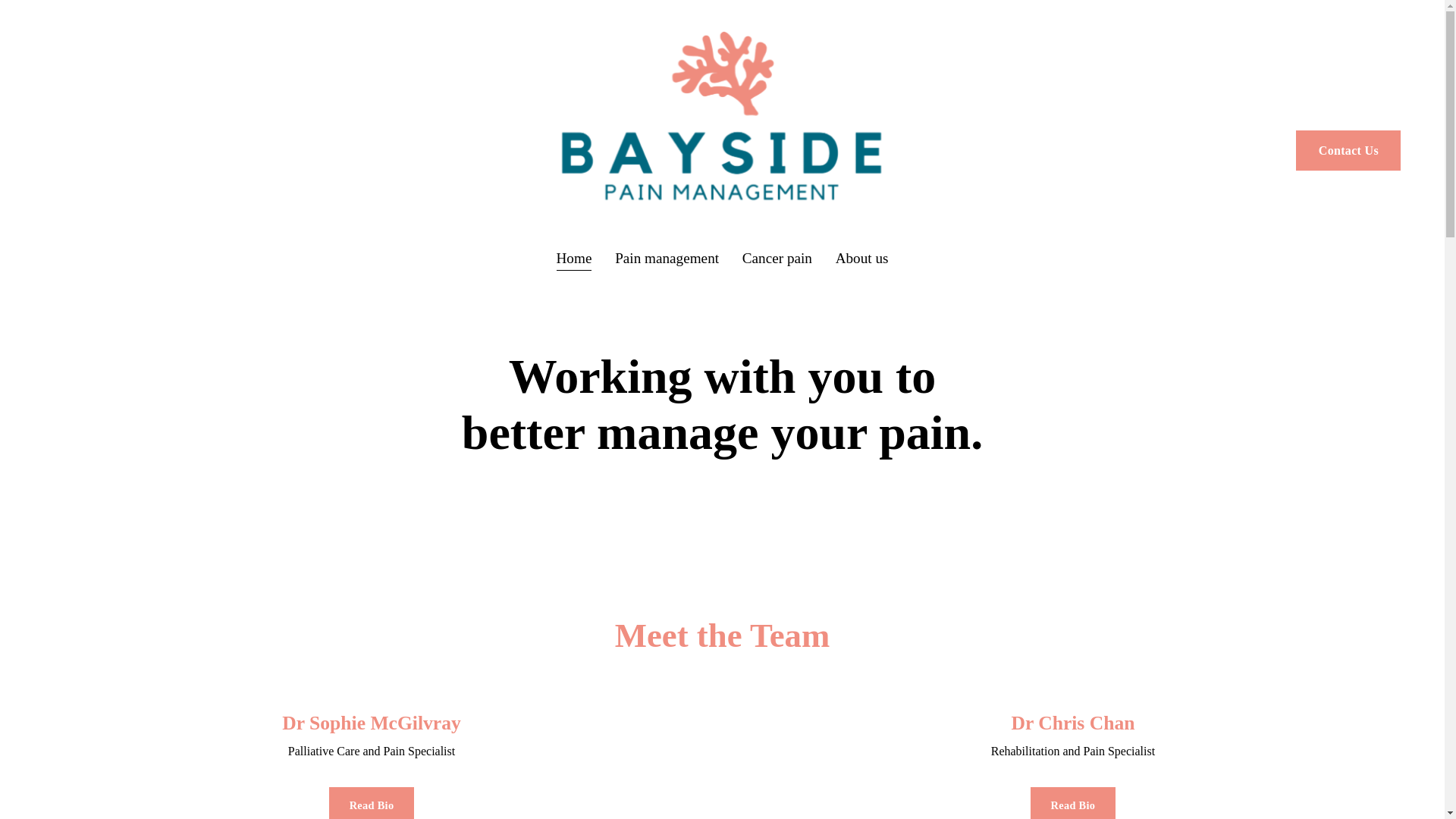 website screenshot of https://baysidepain.online/