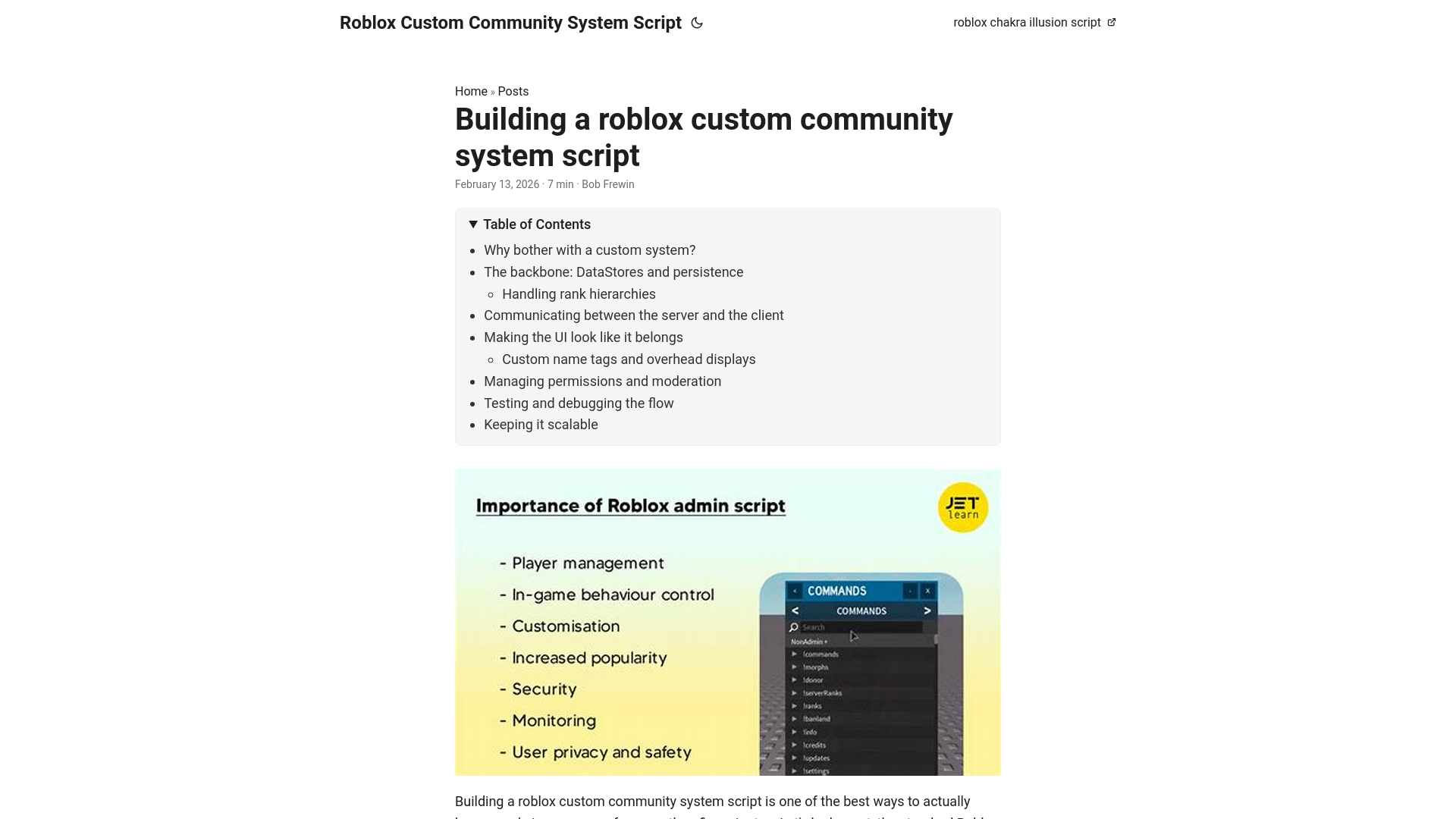 website screenshot of https://roblox-custom-community-system-script.pages.dev/