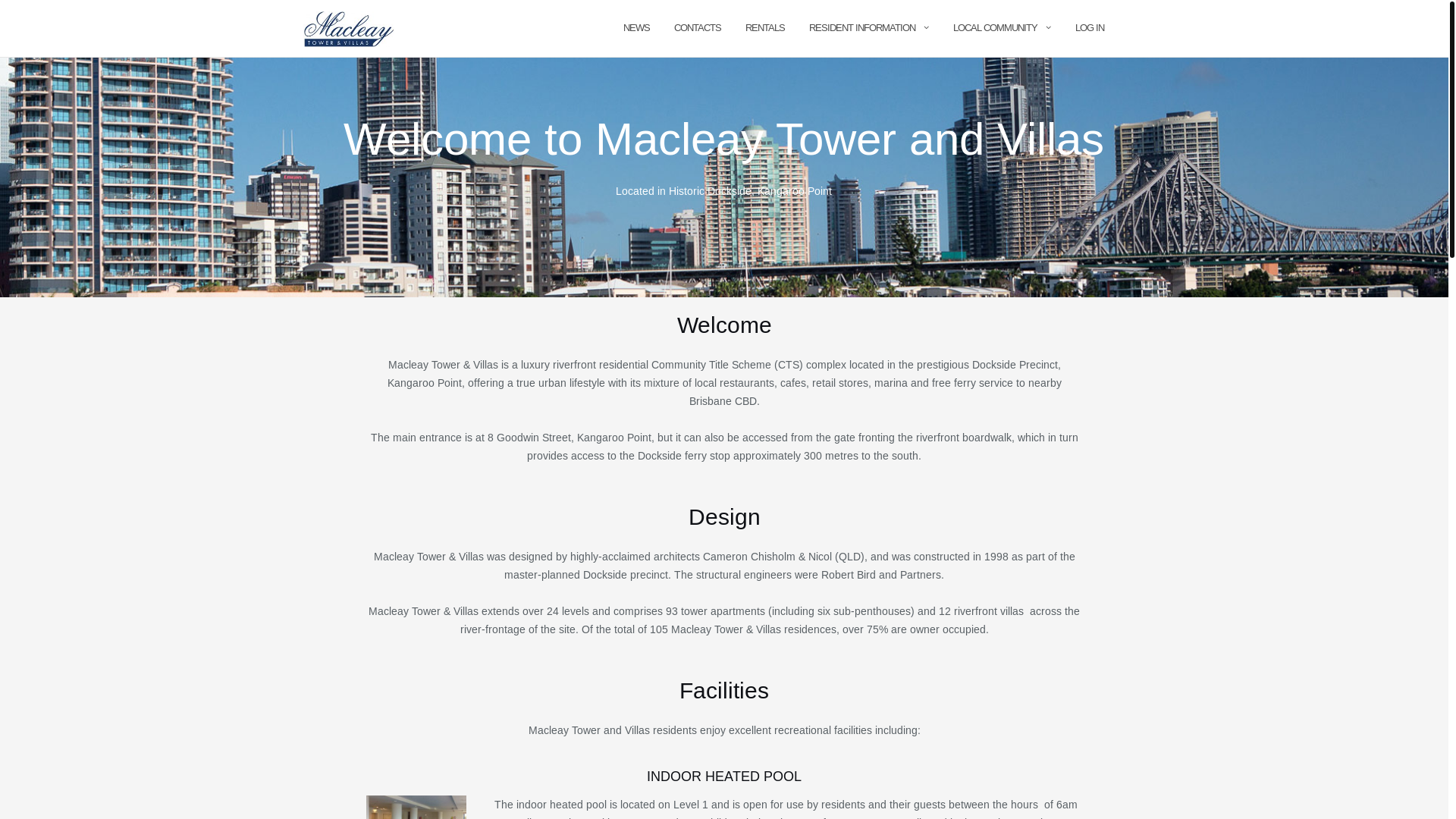 website screenshot of https://macleaytowerandvillas.online/