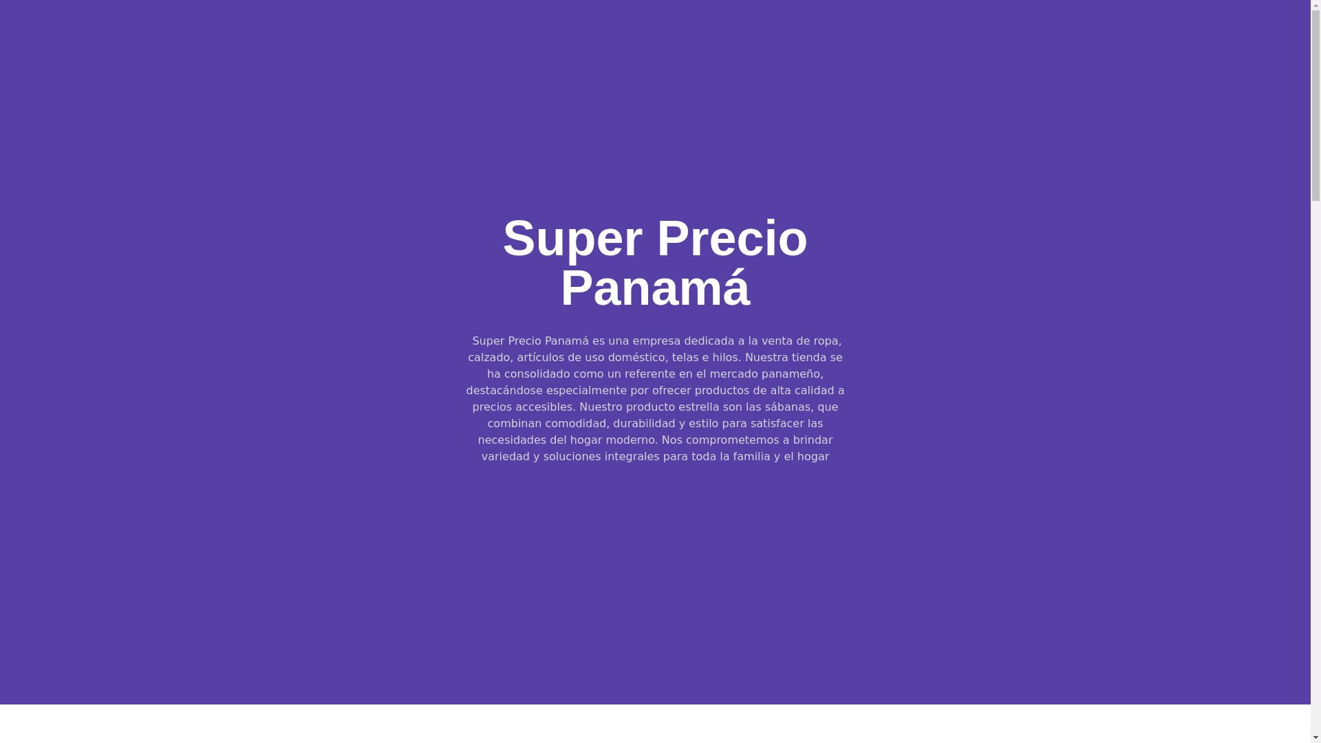 website screenshot of https://superpreciopanama.store/