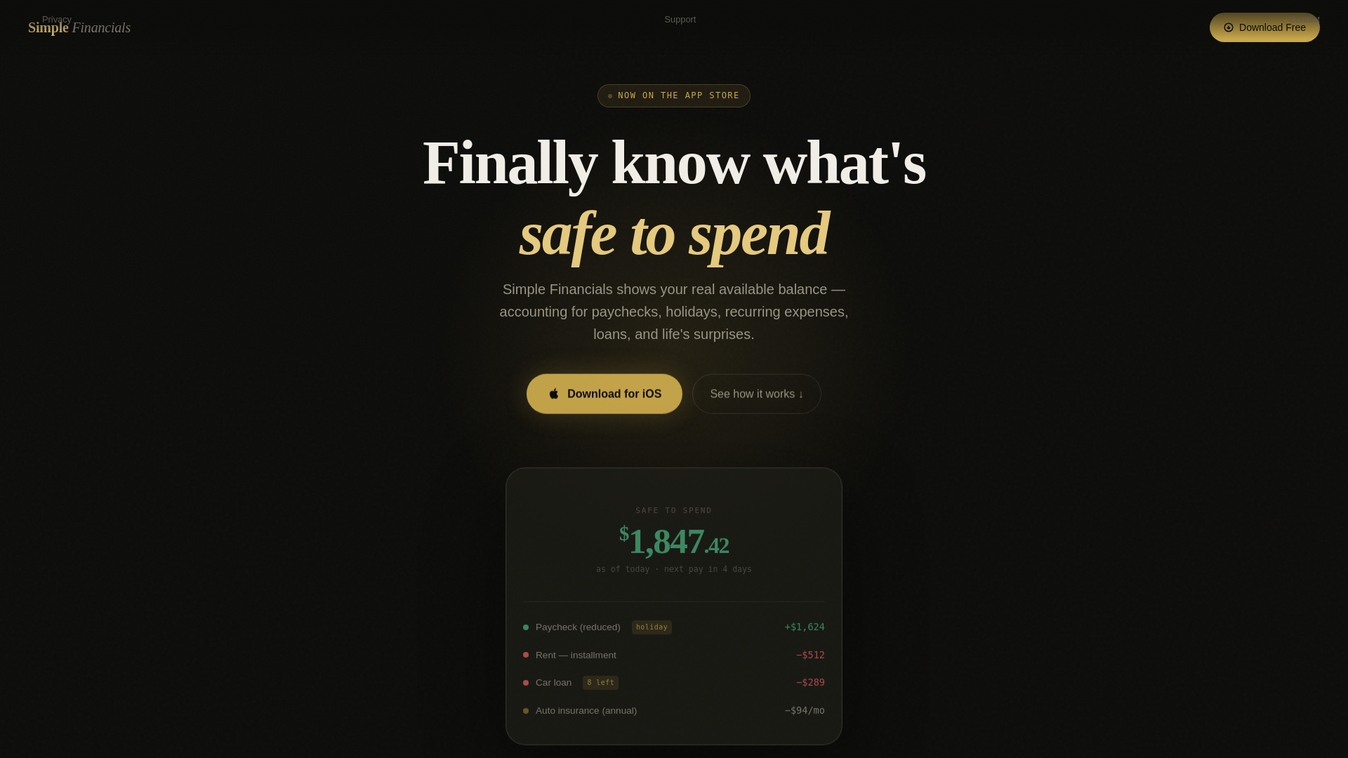website screenshot of https://simplefinancials-site.pages.dev/