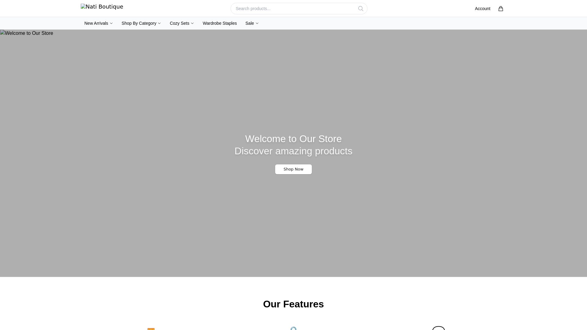 website screenshot of https://natiboutiqueco.shop/