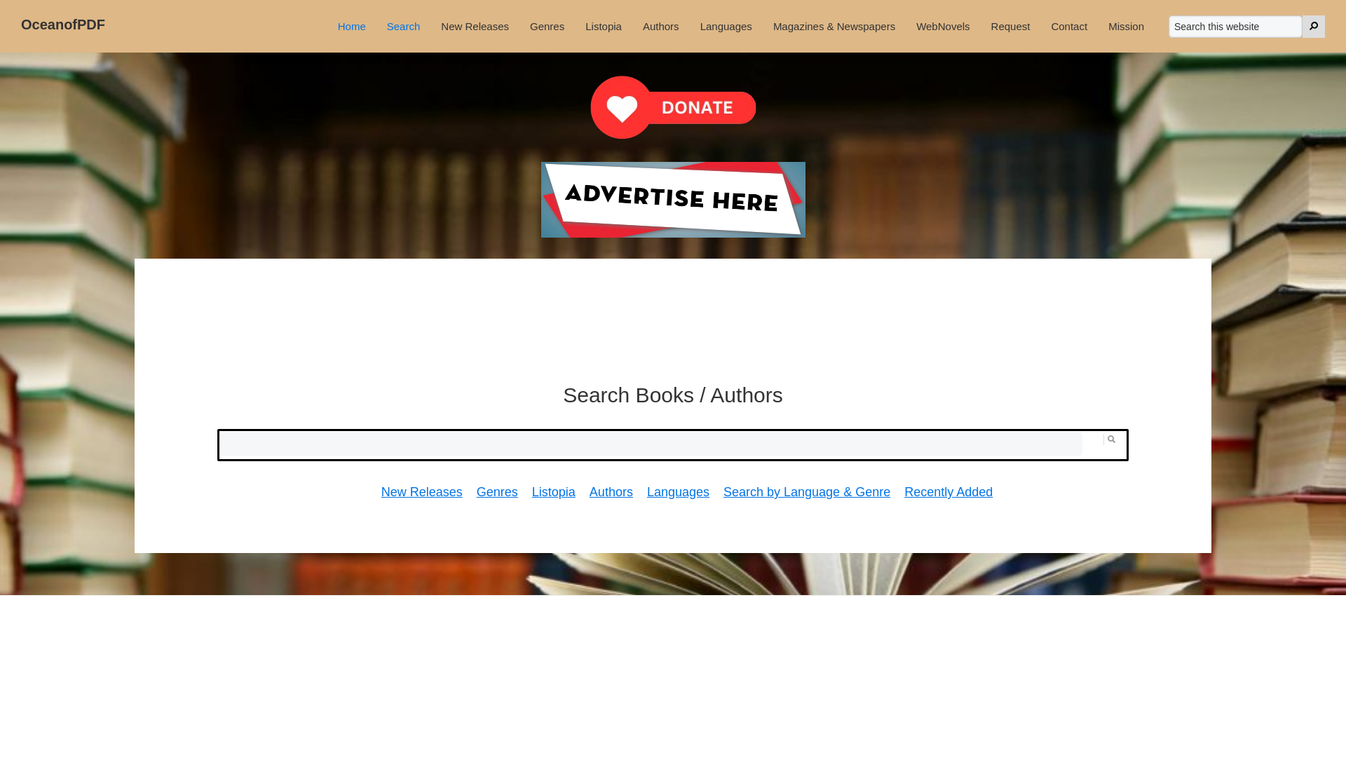 website screenshot of https://oceanofpdf.com