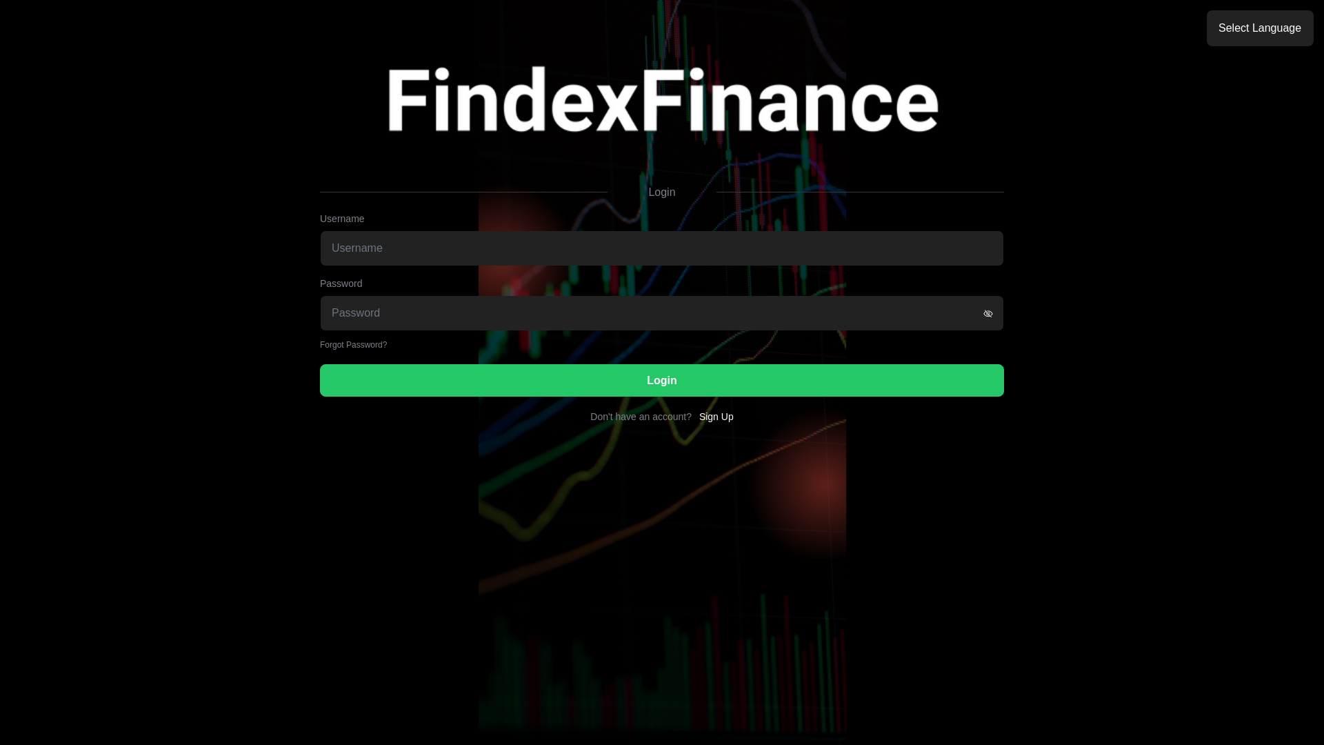 website screenshot of https://findexfinance.app/