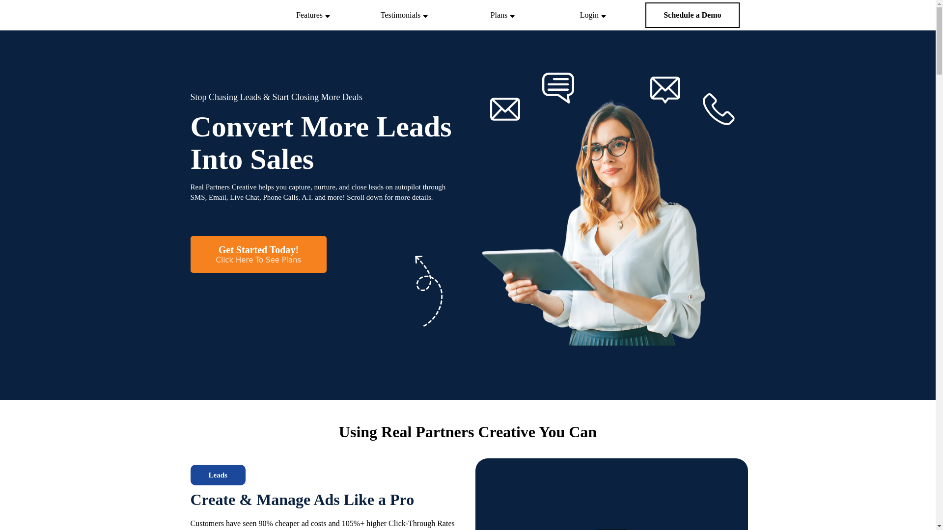 website screenshot of https://realpartnerscreative.ai/
