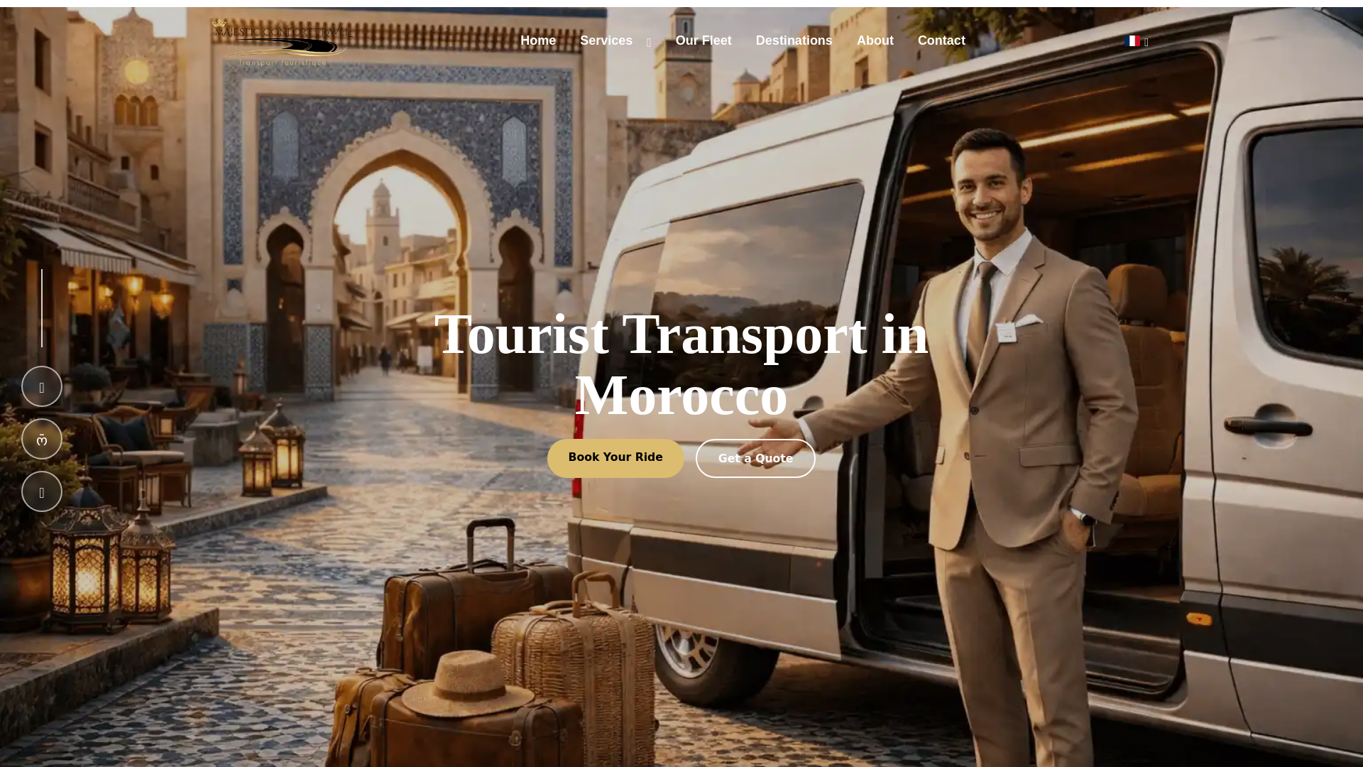 website screenshot of https://majesticconforttravel.com
