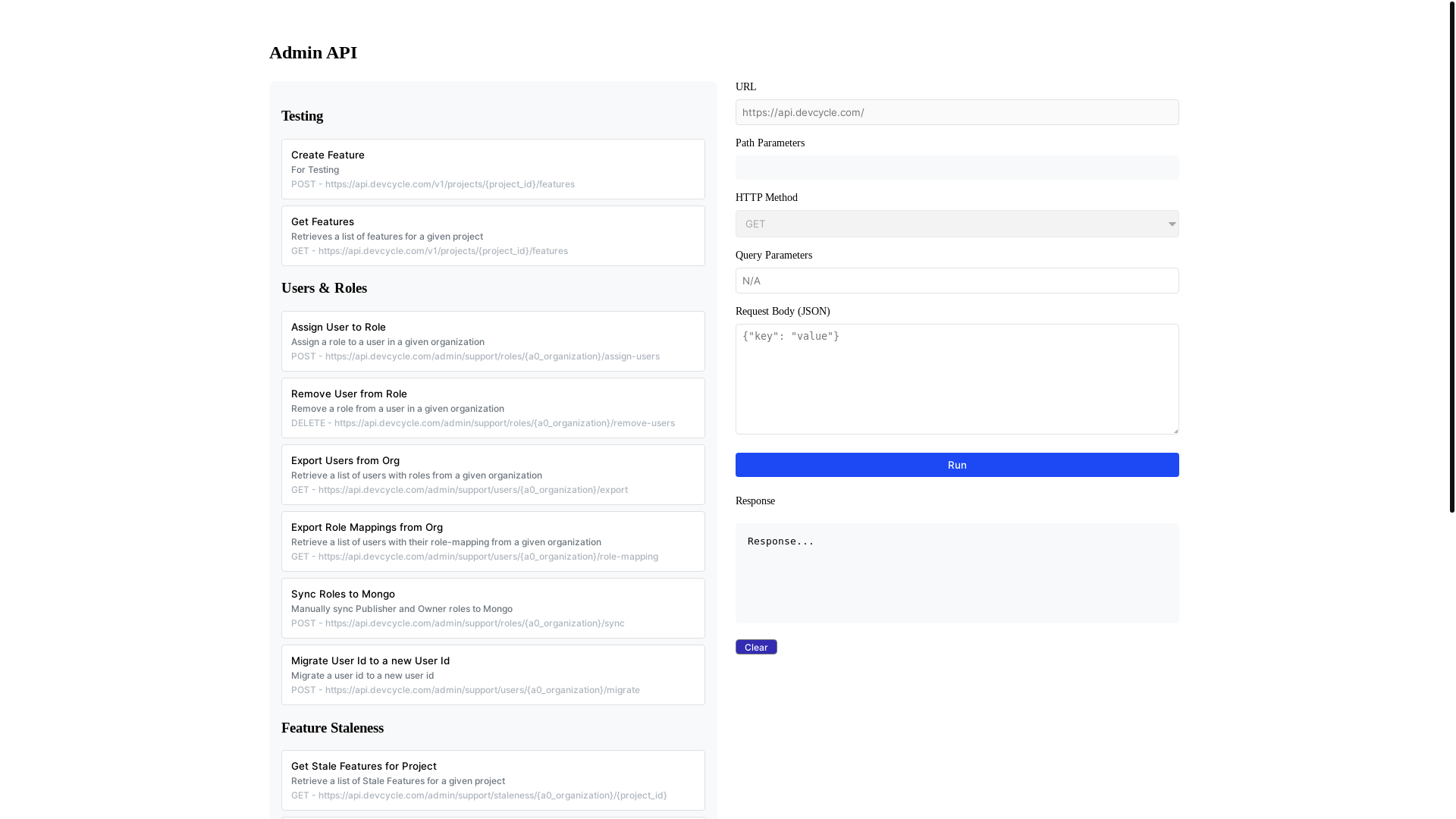 website screenshot of https://admin-devcycle-dashboard.pages.dev/