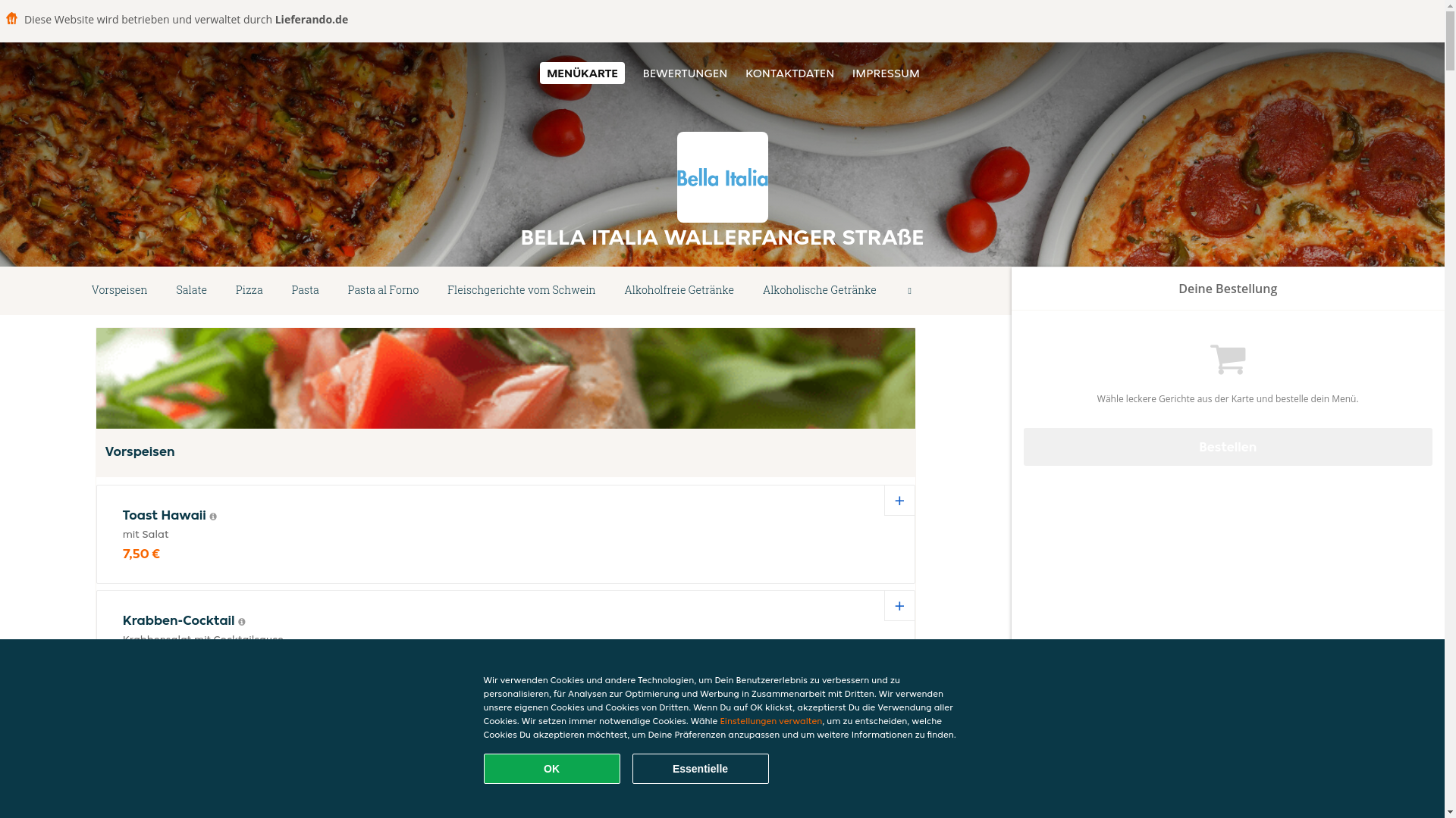 website screenshot of https://bellaitalia-saarlouis.de/