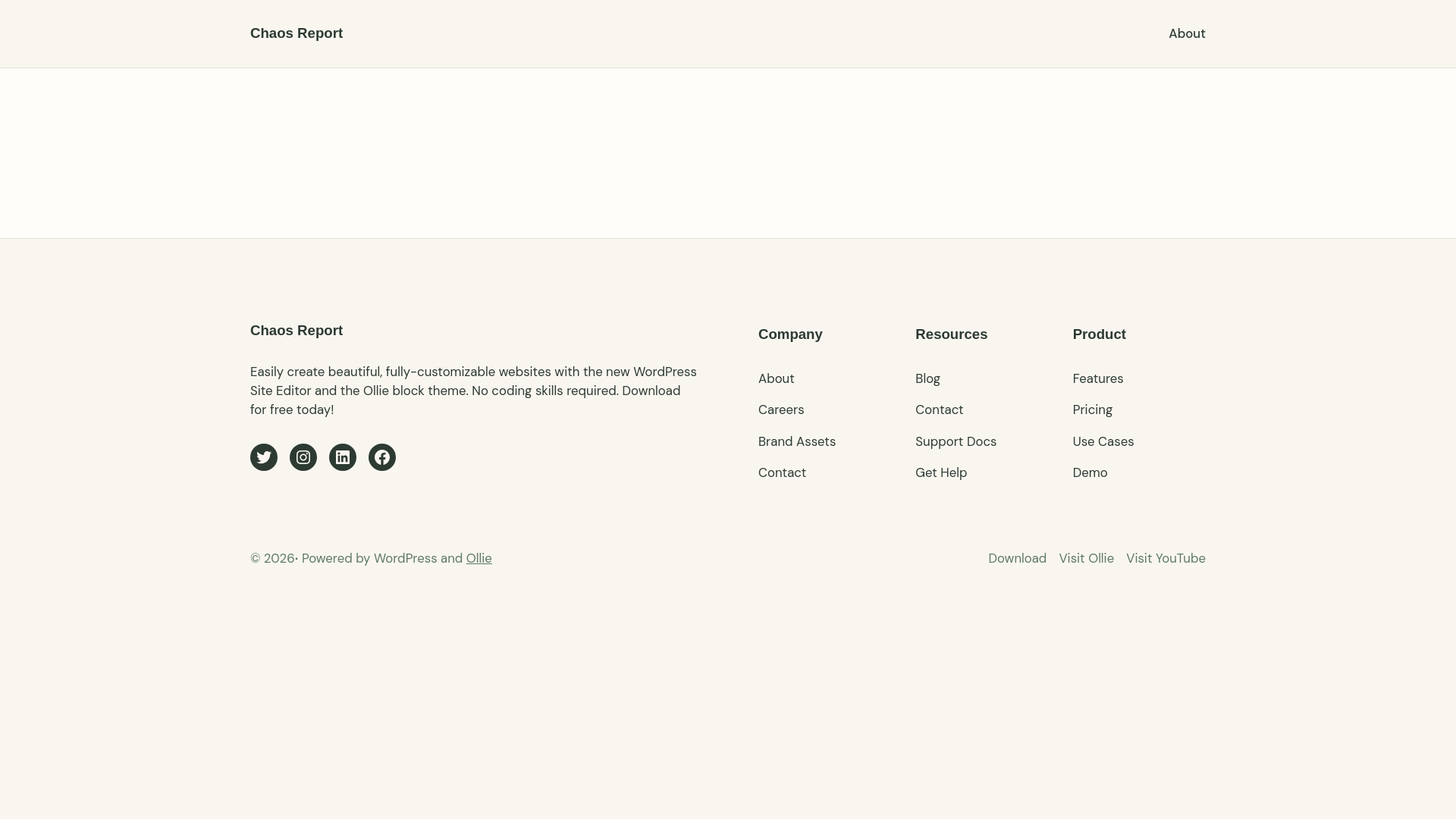 website screenshot of https://chaosreport.blog/