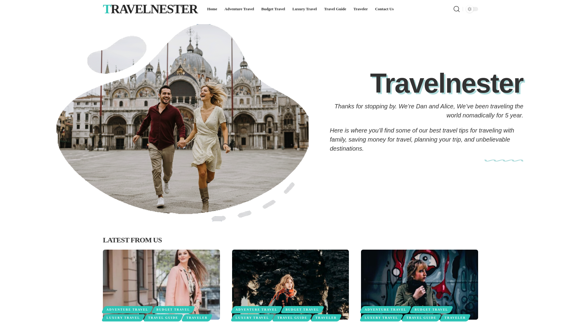 website screenshot of https://travelnester.uk