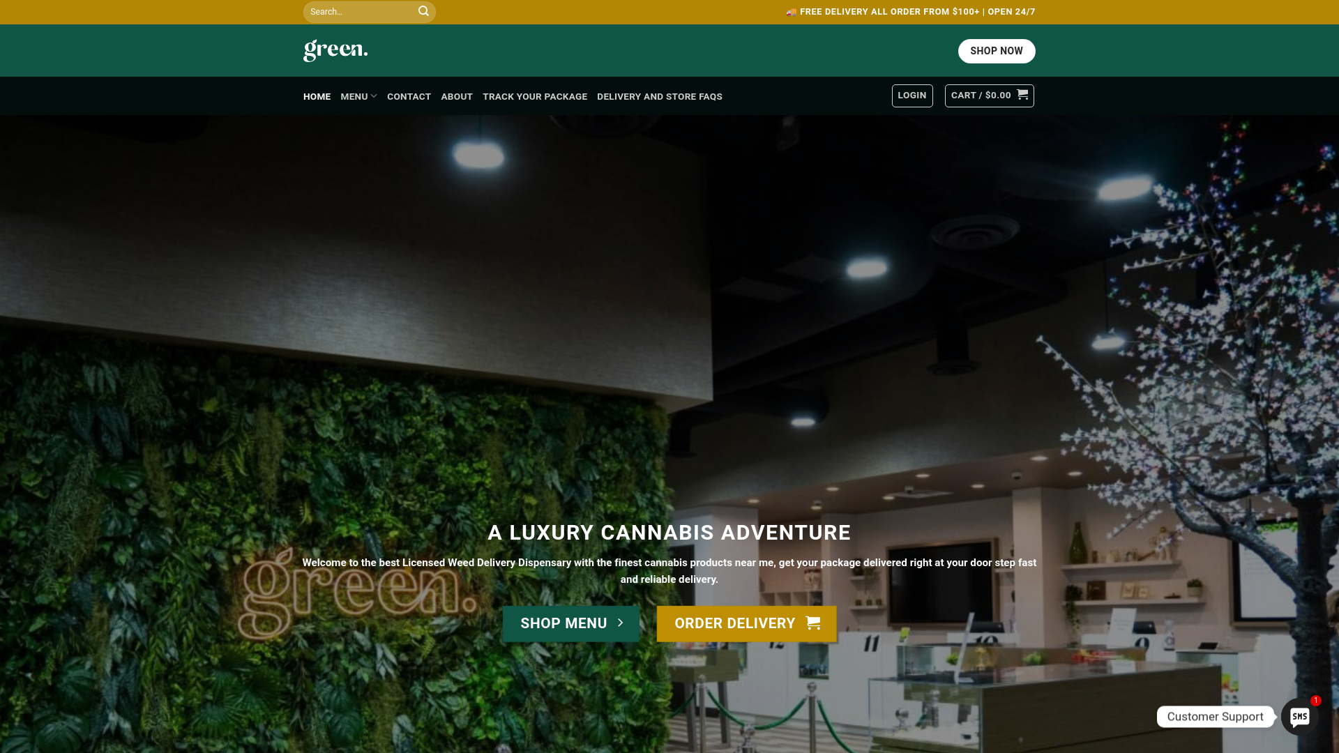 website screenshot of https://greenxwellnesscannabis.store/
