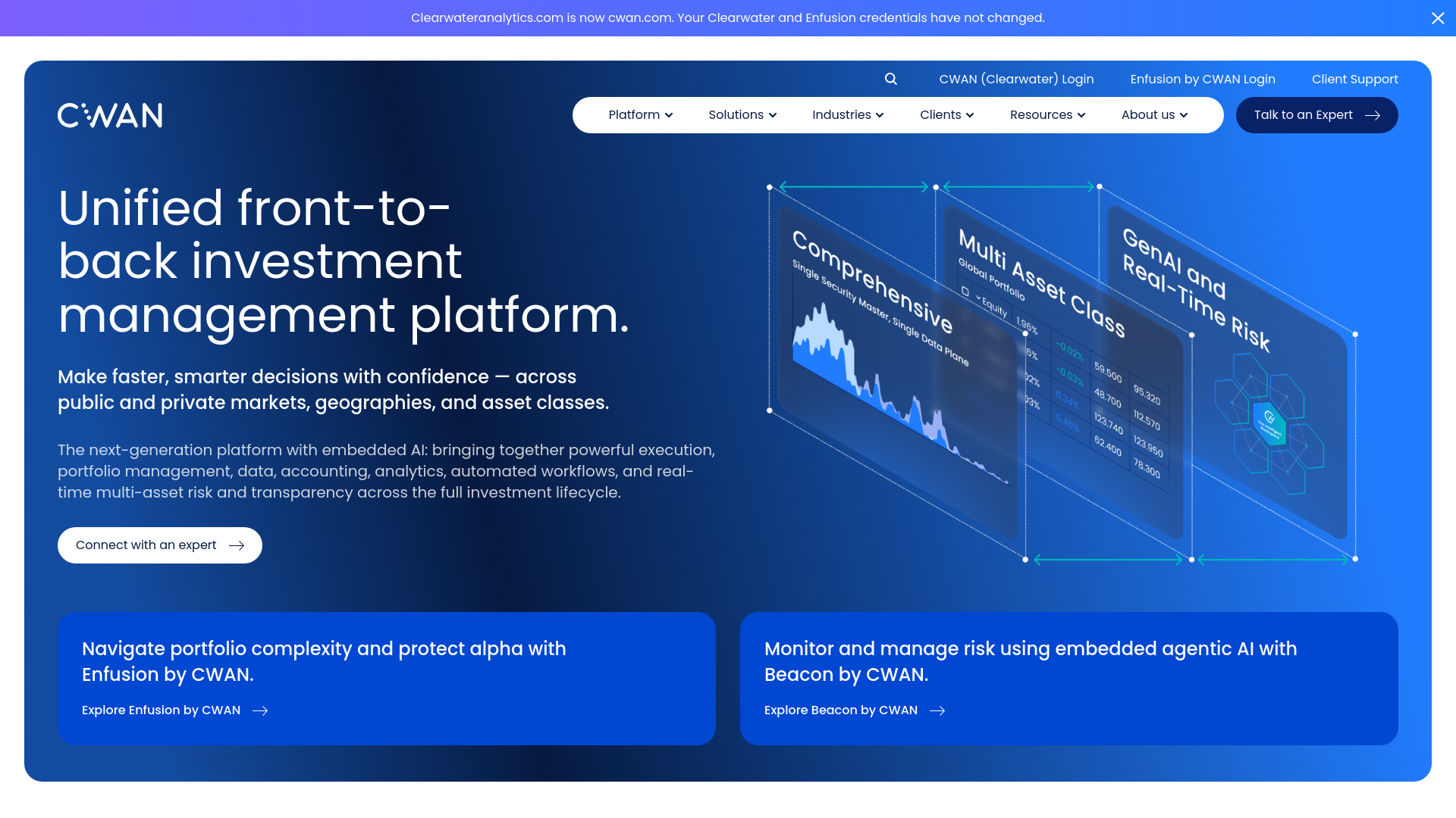 website screenshot of https://cwan.com/
