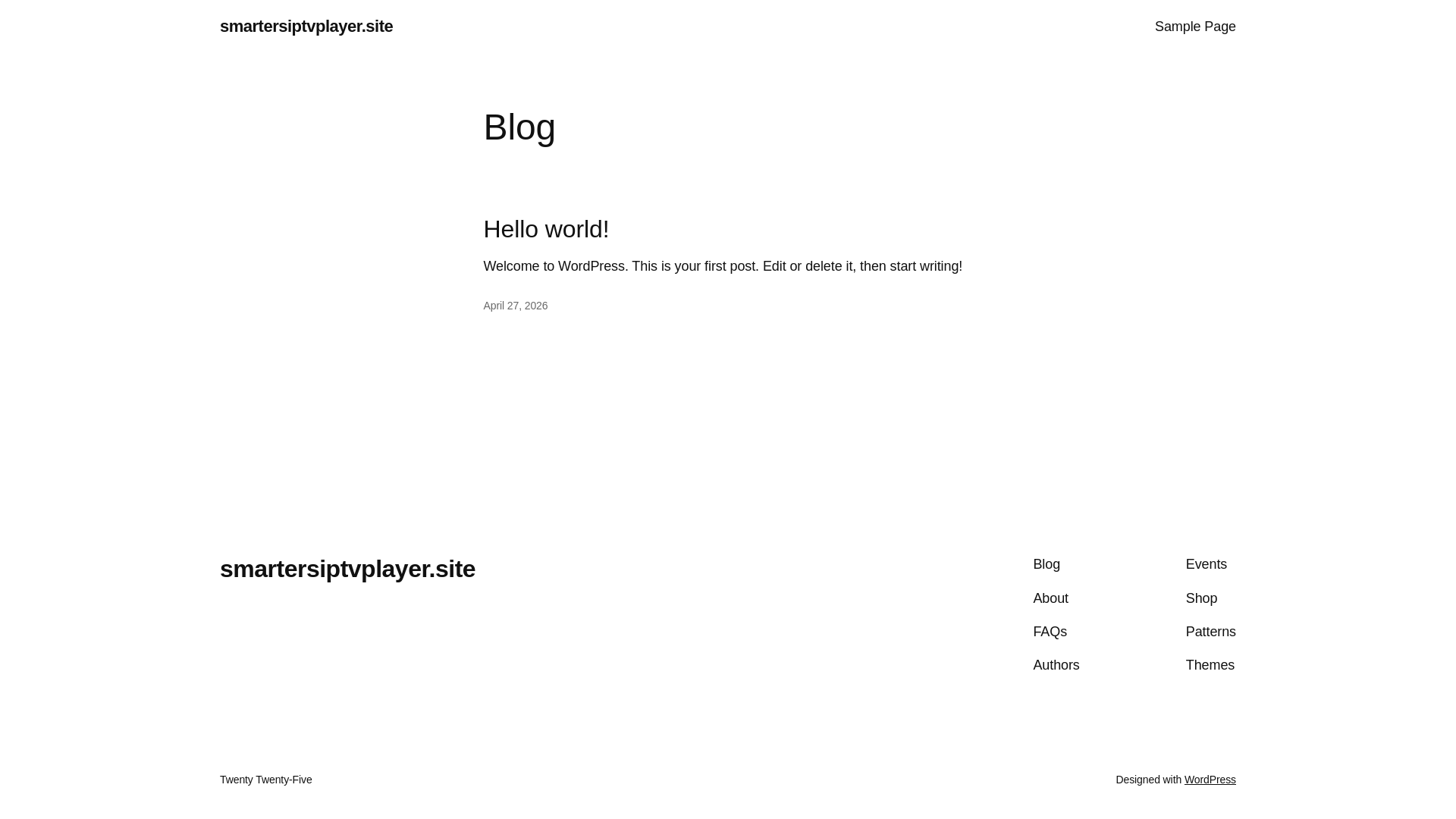 website screenshot of https://smartersiptvplayer.site/