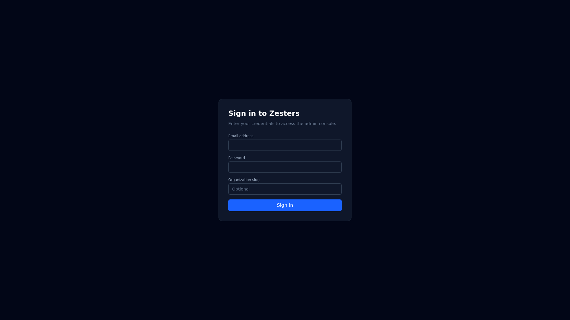 website screenshot of https://zesters-dashboard.pages.dev/
