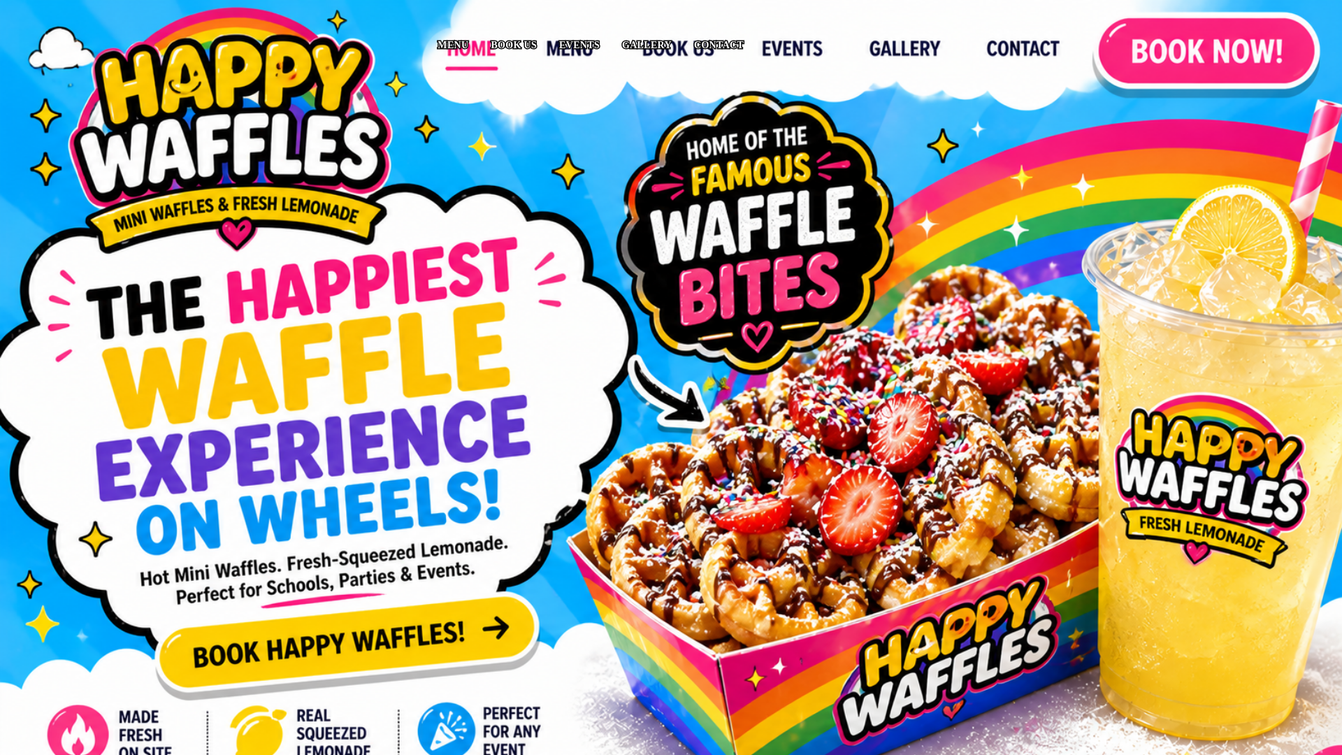 website screenshot of https://happywafflebites.com/