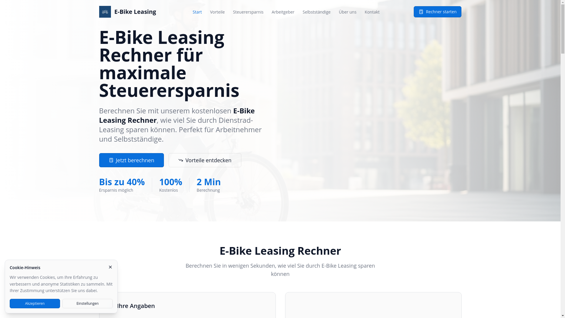website screenshot of https://ebikeleasingrechner.pages.dev/