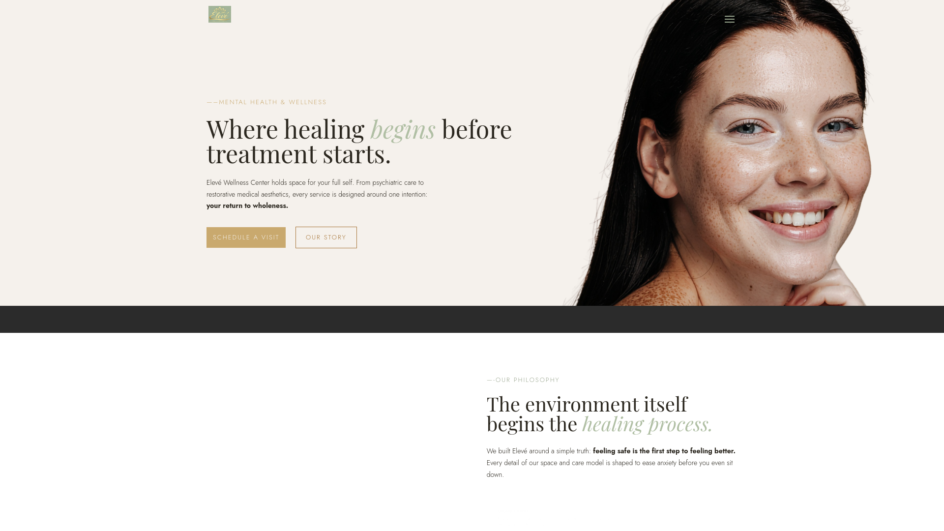 website screenshot of https://elevewc.com/