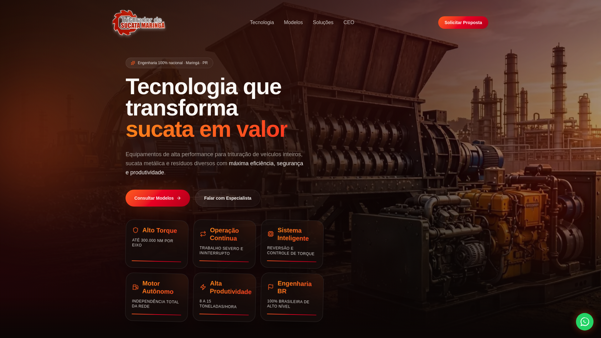 website screenshot of https://trituradoresmaringa.com.br/