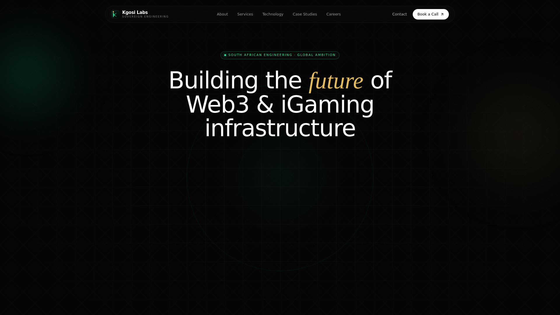 website screenshot of https://kgosilabs.com/