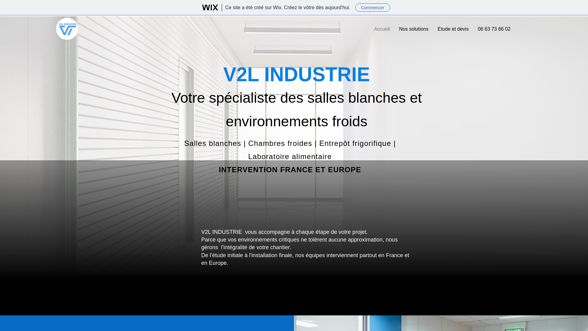 website screenshot of https://v2l-industrie.fr