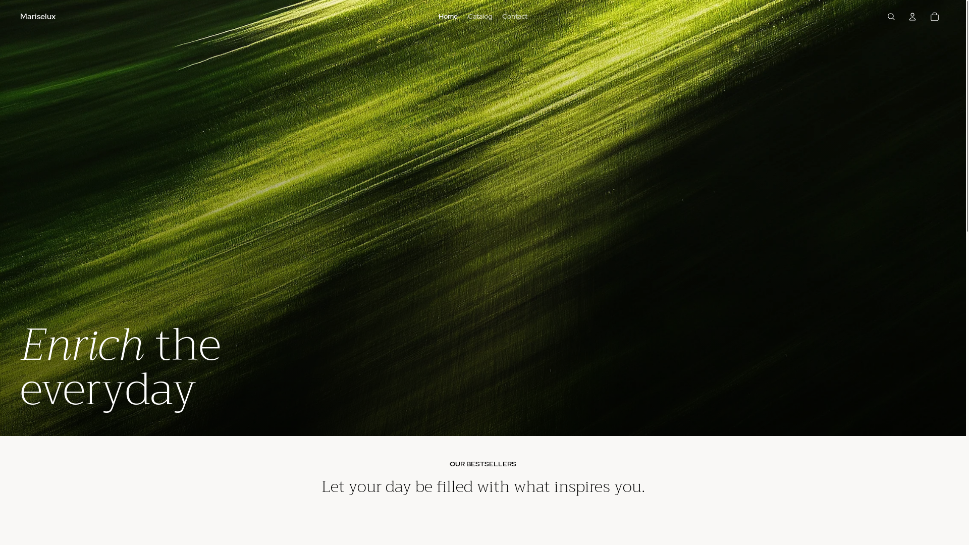 website screenshot of https://mariselux.store/
