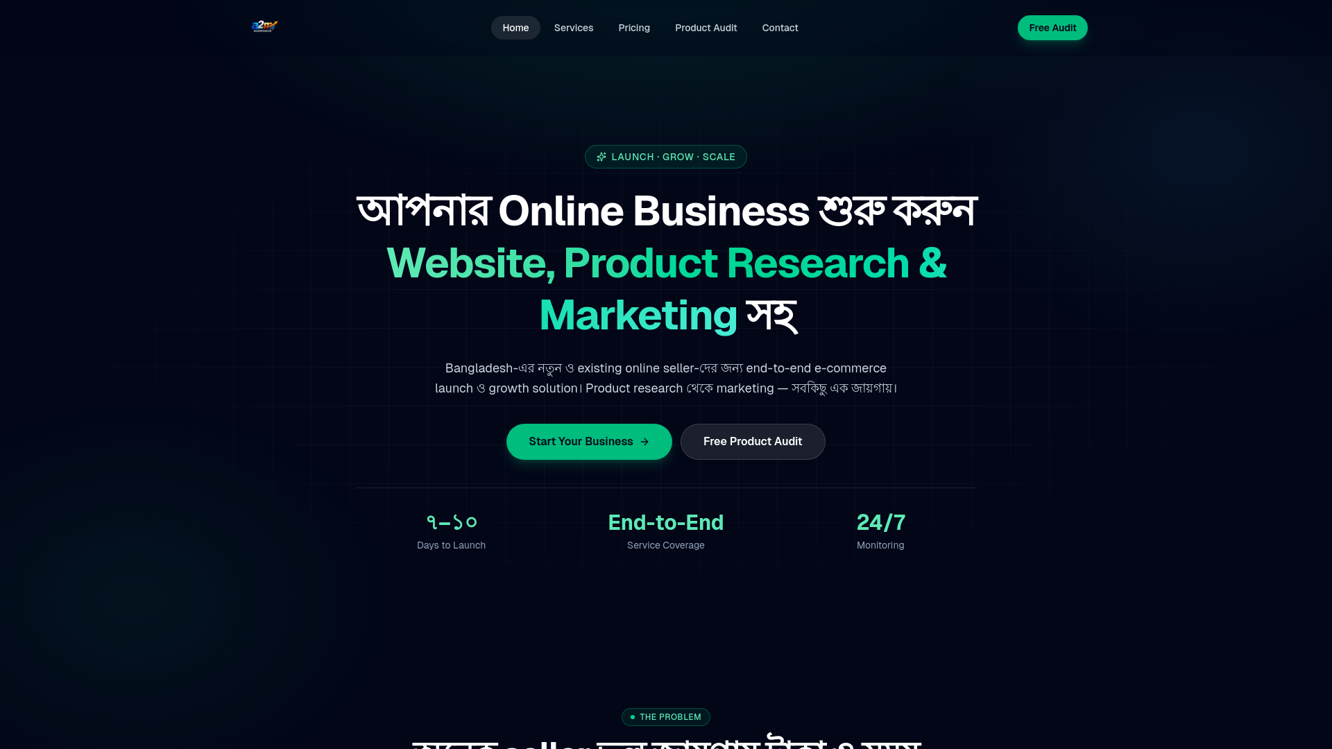 website screenshot of https://a2mecommerce.online/