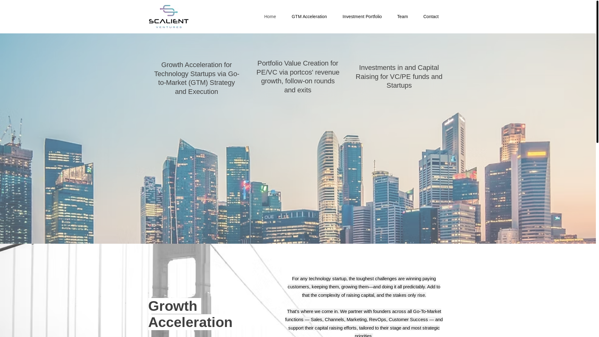 website screenshot of https://scalientventure.com/