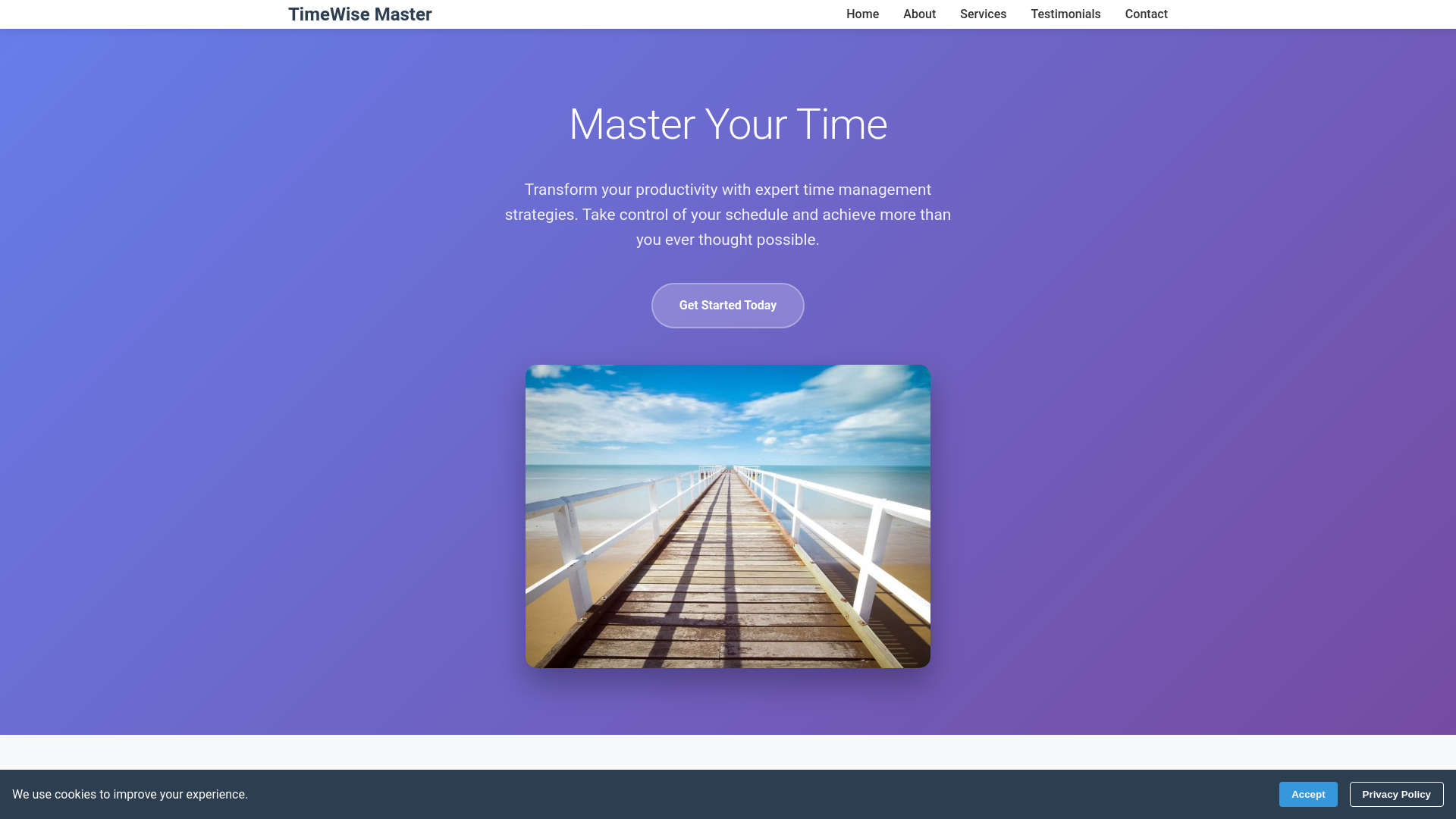 website screenshot of https://timewisemaster.digital