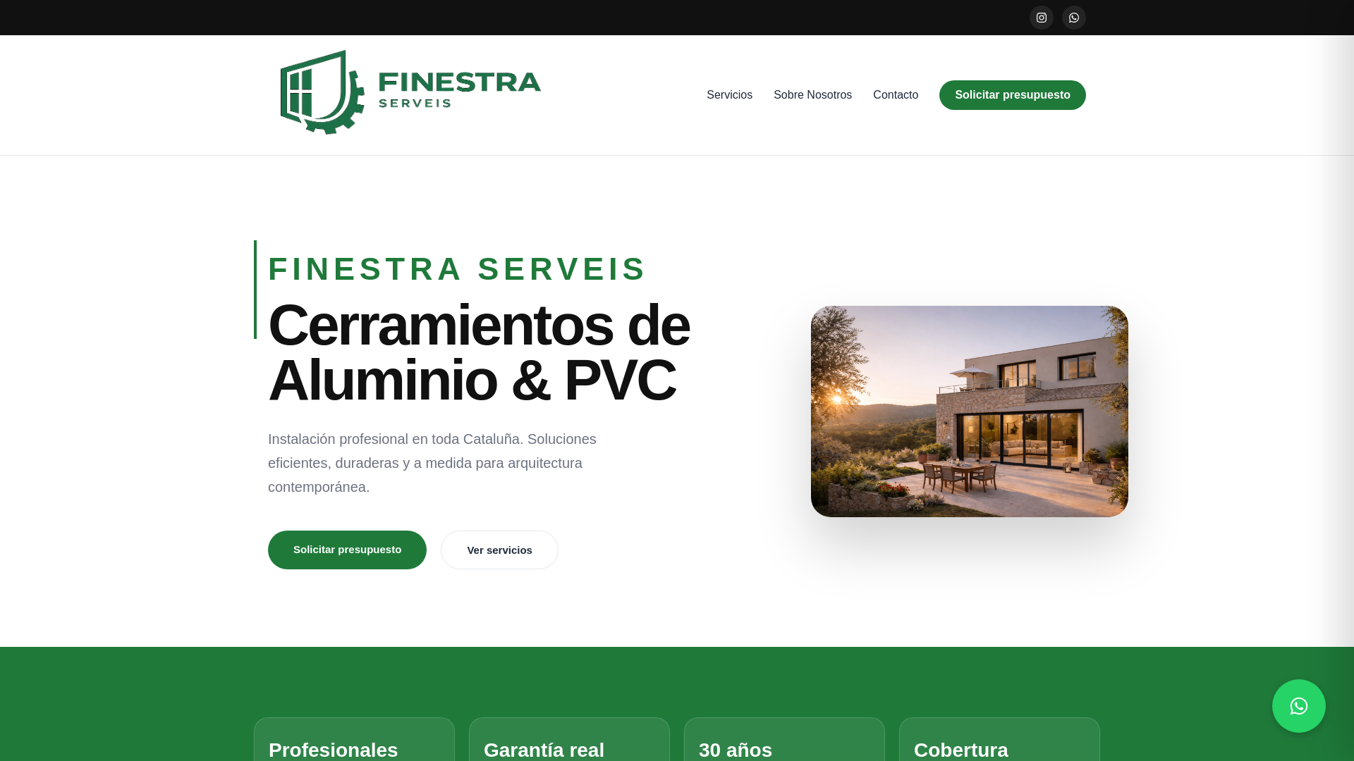 website screenshot of https://finestraserveis.com/