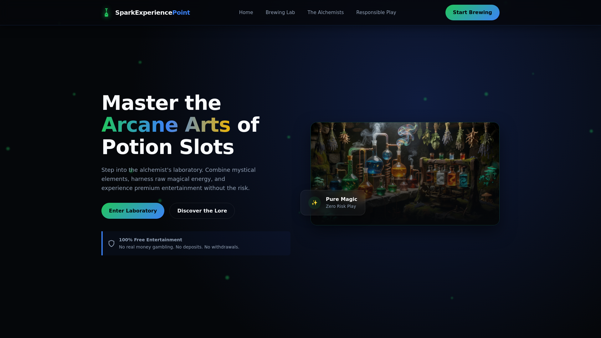 website screenshot of https://sparkexperiencepoint.bond/